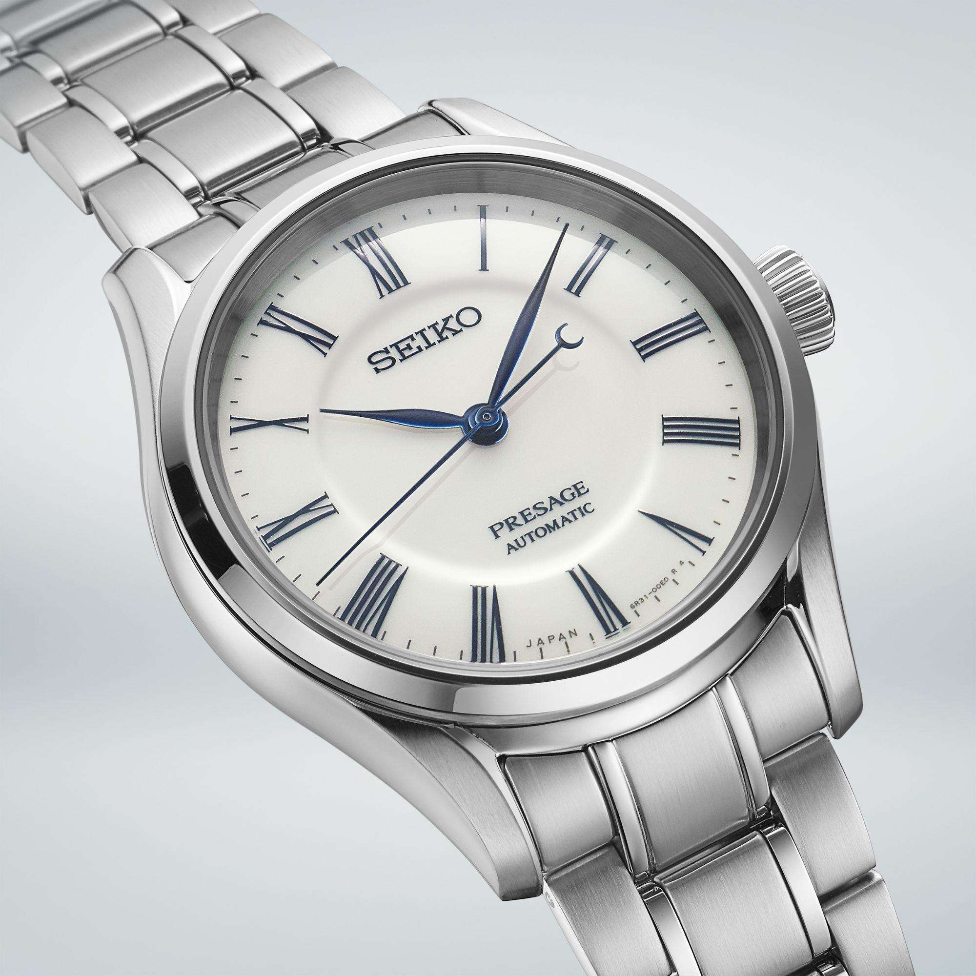 Seiko Presage "Hakuji" Arita Porzellan Zifferblatt Edelstahl Armband Herren Uhr SPB293J1