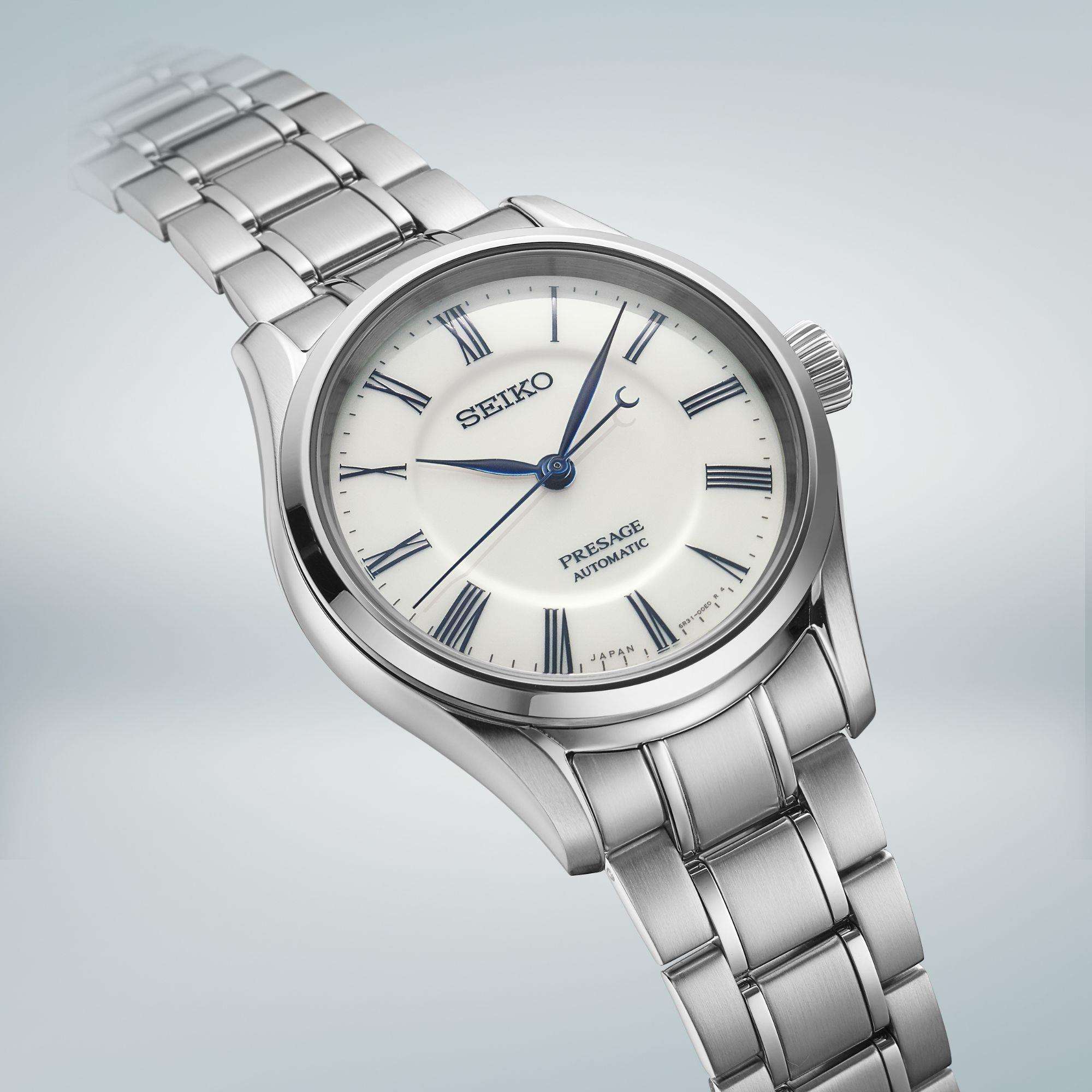 Seiko Presage "Hakuji" Arita Porzellan Zifferblatt Edelstahl Armband Herren Uhr SPB293J1