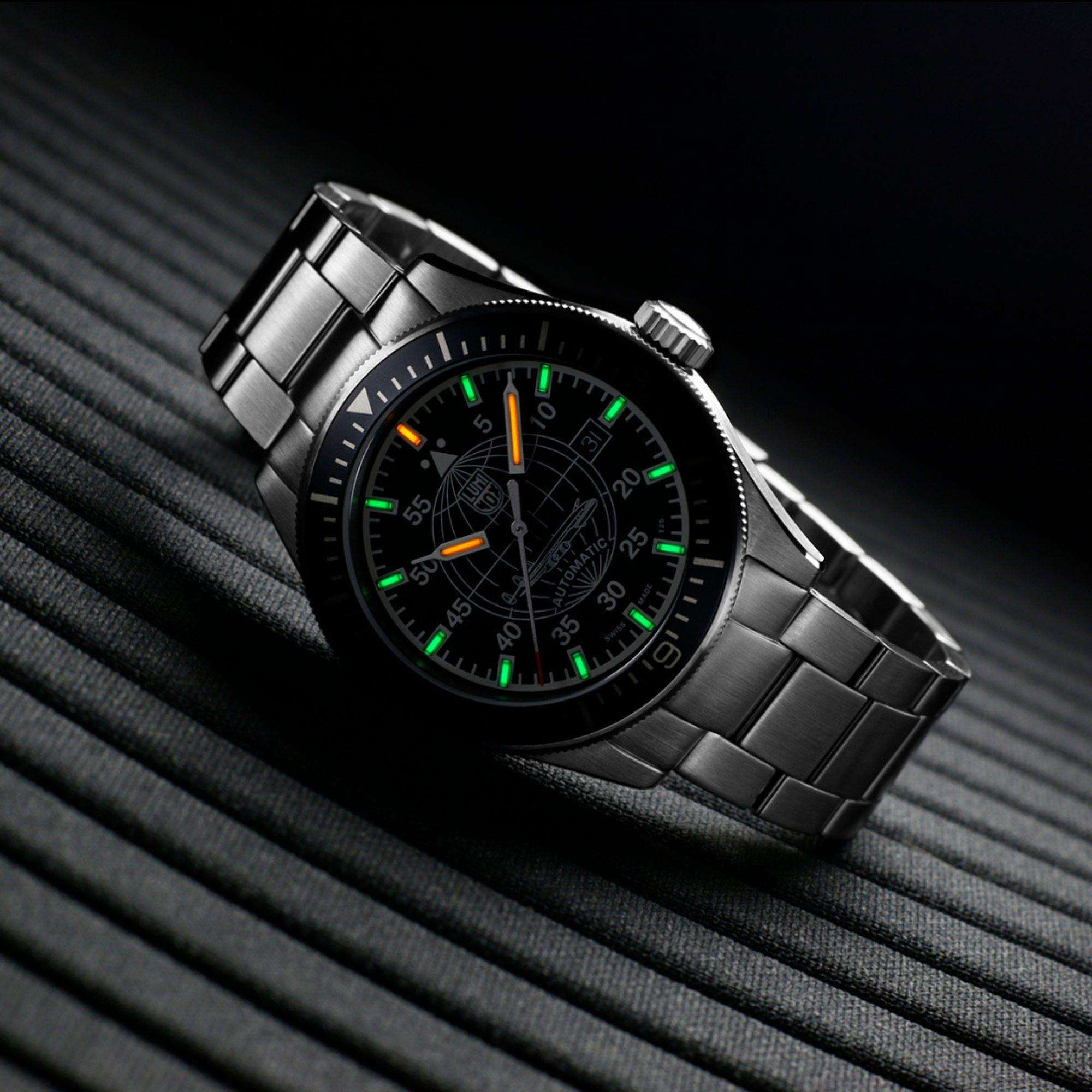 Luminox Constellation 9600 Serie Schwarz Zifferblatt Edelstahlarmband Herren Uhr XA.9601.M
