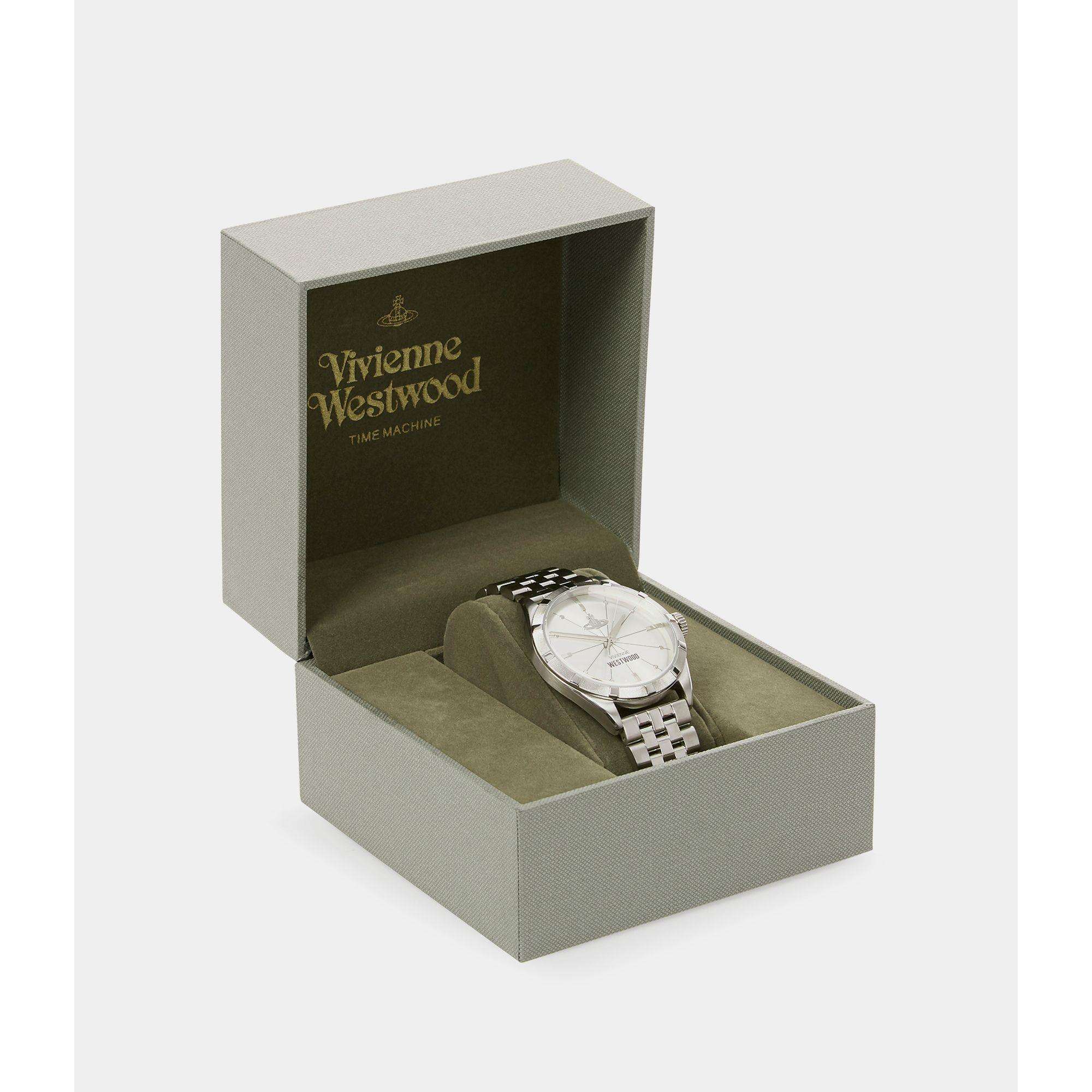 Vivienne Westwood Conduit Quarz Silbernes Zifferblatt Edelstahl Herrenuhr VV192SLSL
