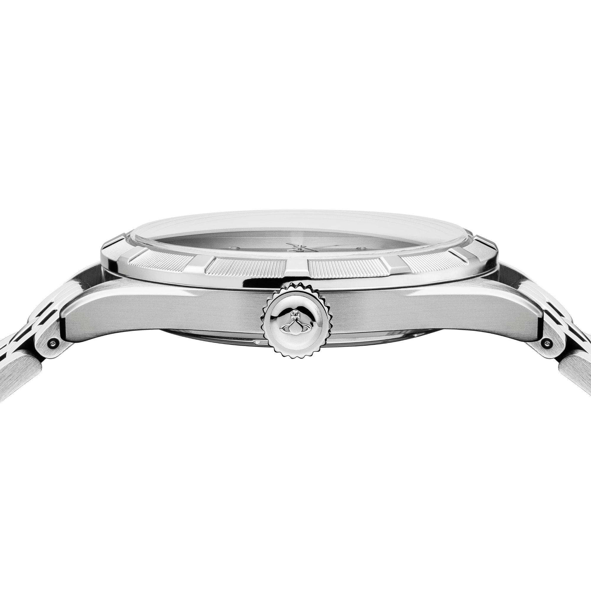 Vivienne Westwood Conduit Quarz Silbernes Zifferblatt Edelstahl Herrenuhr VV192SLSL