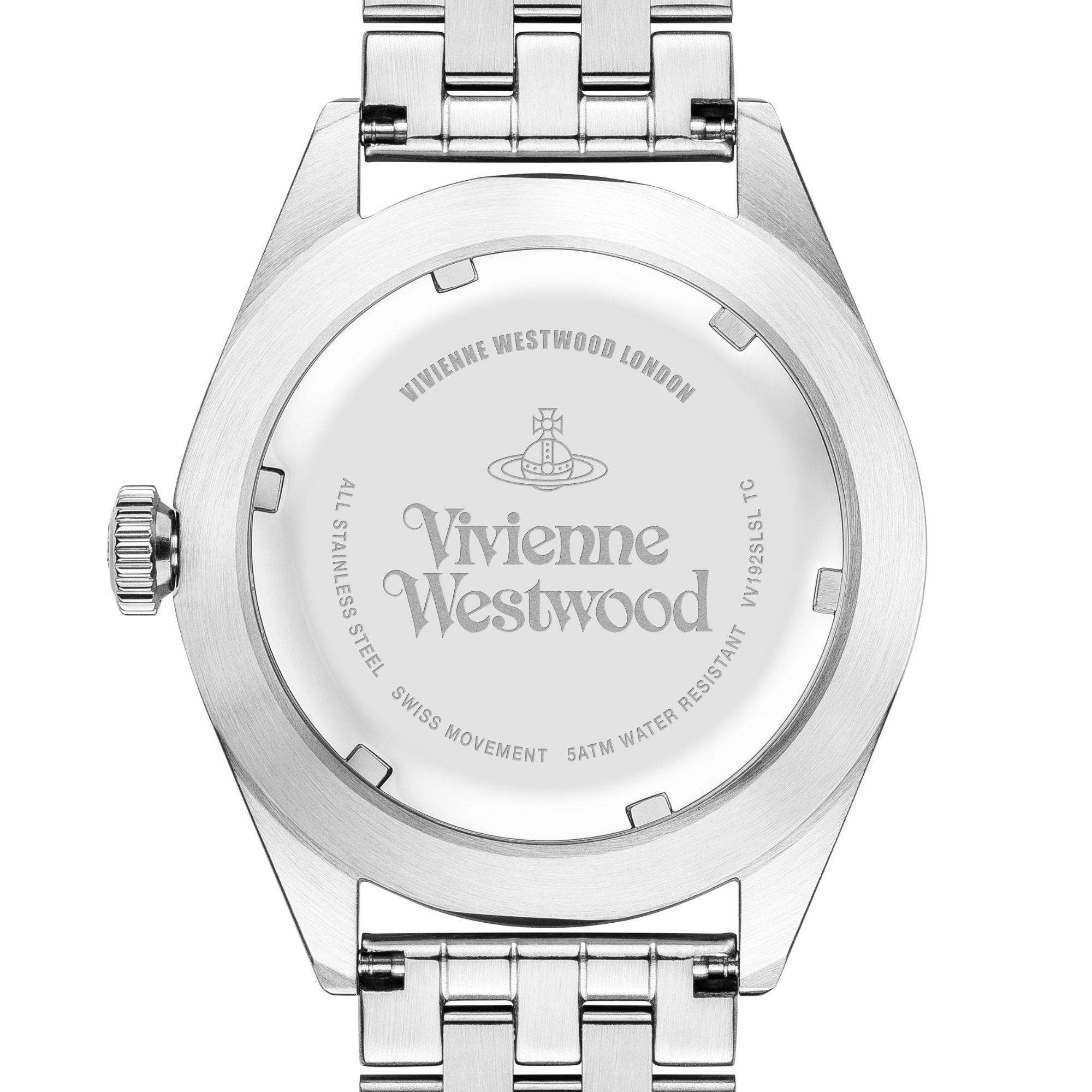 Vivienne Westwood Conduit Quarz Silbernes Zifferblatt Edelstahl Herrenuhr VV192SLSL