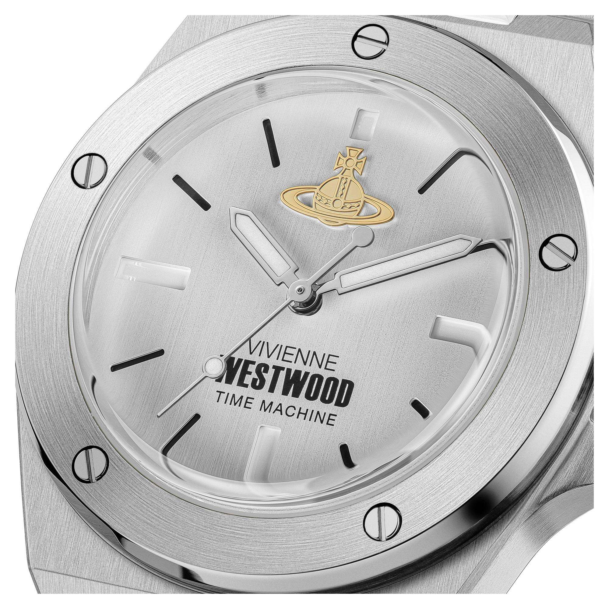 Vivienne Westwood Leamouth Graues Zifferblatt Edelstahlarmband Uhr VV271CGSL