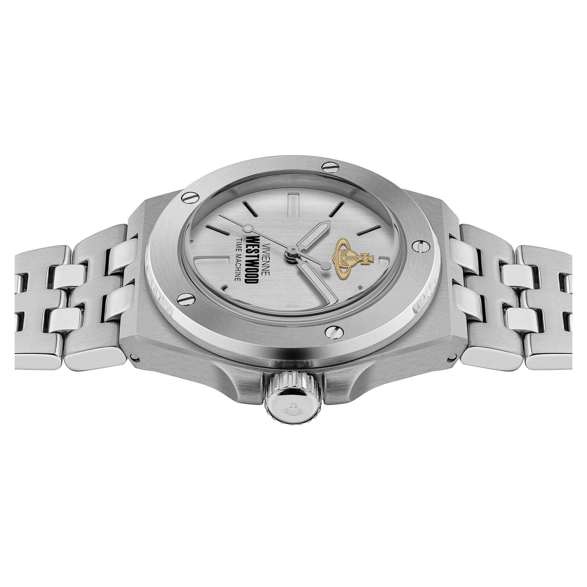 Vivienne Westwood Leamouth Graues Zifferblatt Edelstahlarmband Uhr VV271CGSL