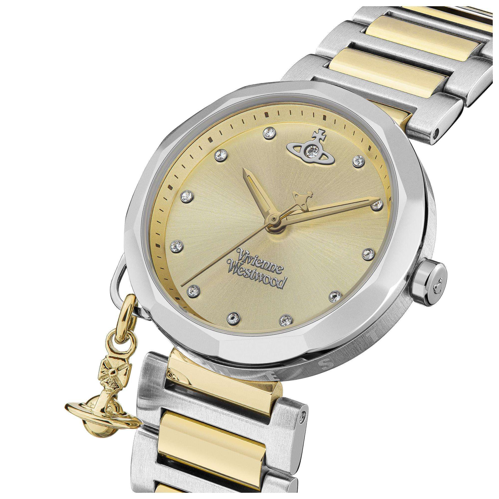 Vivienne Westwood Poplar Champagne Dial Two Tone Stainless Steel Bracelet Ladies Watch VV246CPSG