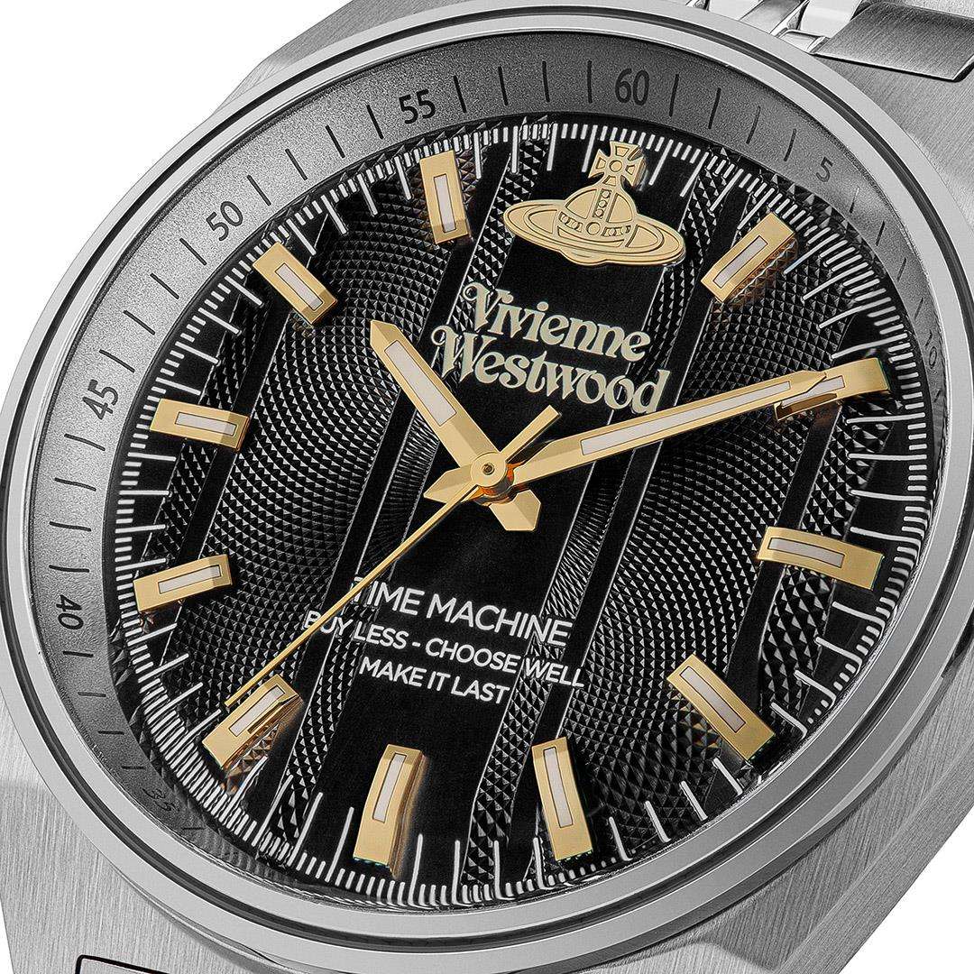 Vivienne Westwood Sydenham Black Dial Stainless Steel Bracelet Men's Watch VV251BKSL