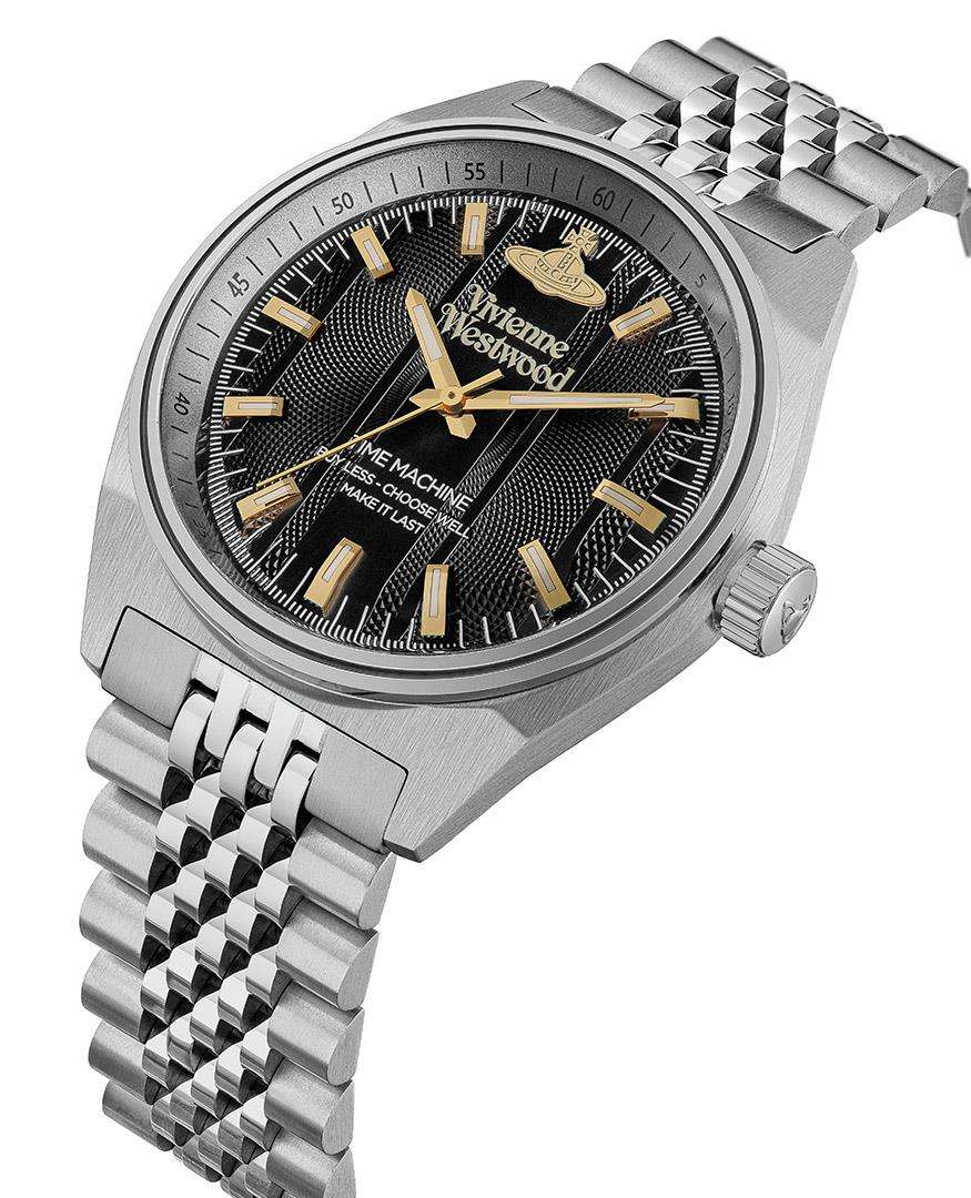 Vivienne Westwood Sydenham Black Dial Stainless Steel Bracelet Men's Watch VV251BKSL