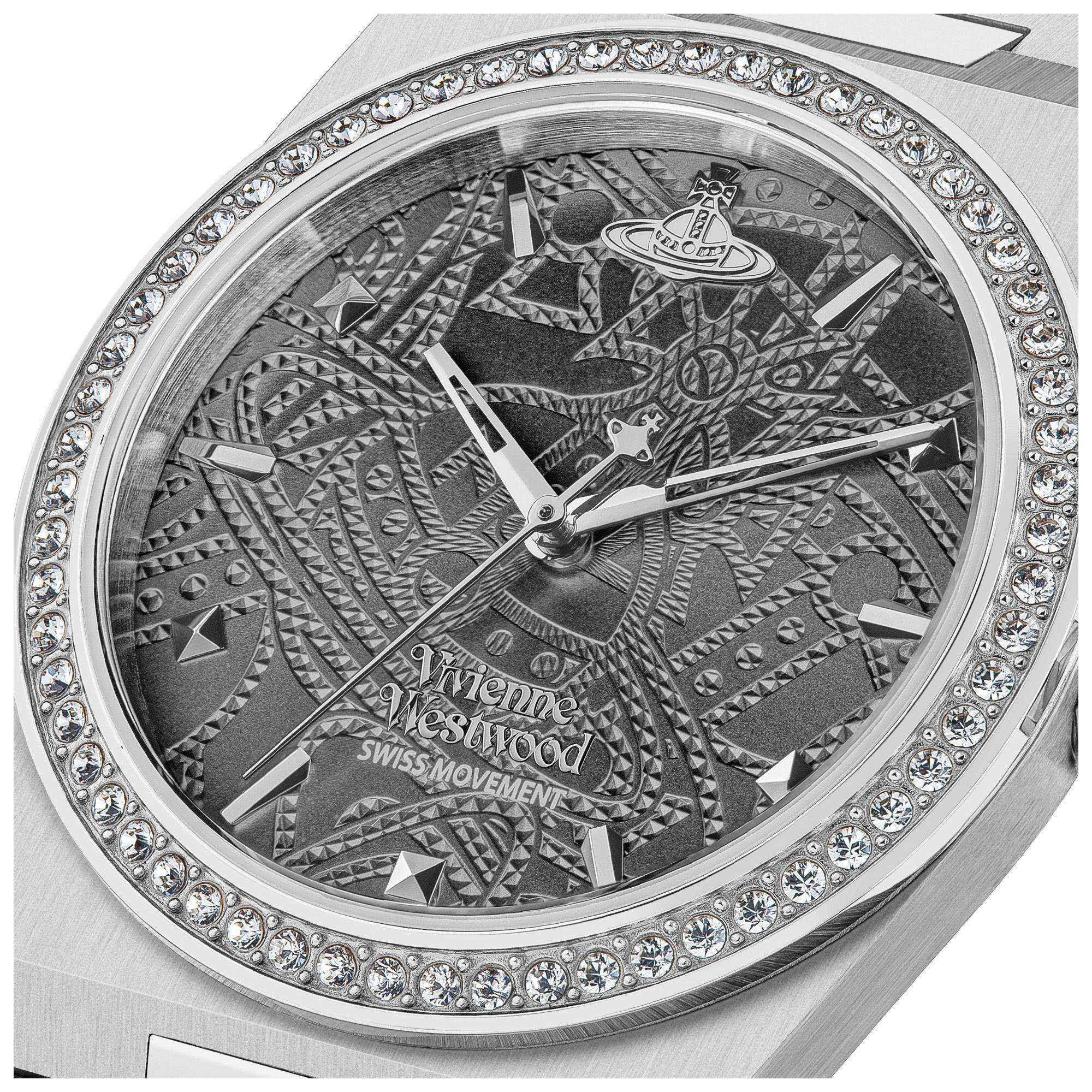 Vivienne Westwood Charterhouse Graues Zifferblatt Edelstahlarmband Damenarmbanduhr VV244GYSL