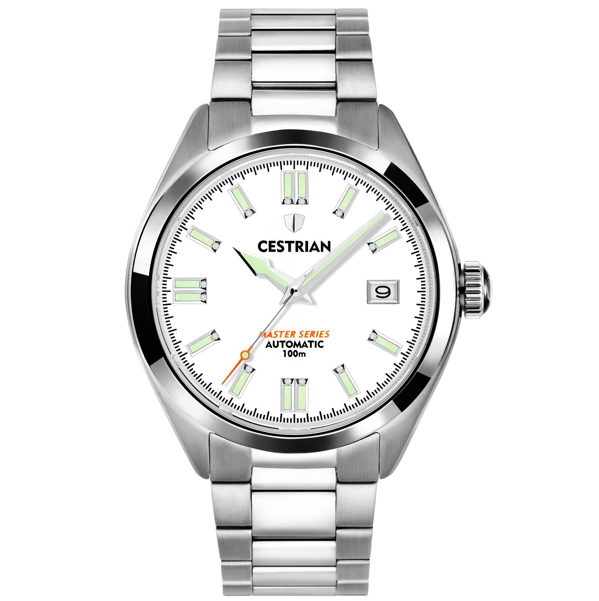 Cestrian Master Series V2 Weiß Zifferblatt Edelstahlarmband Automatik Herren Uhr CM011B0660