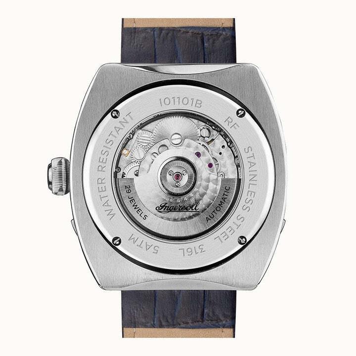 Ingersoll 1892 The Michigan Automatik Blaues Zifferblatt Lederarmband Herren Uhr I01101B