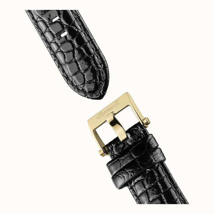 Ingersoll 1892 The Charles Automatische Herrenarmbanduhr mit Schwarzem Zifferblatt und Schwarzem Lederarmband - I05802B