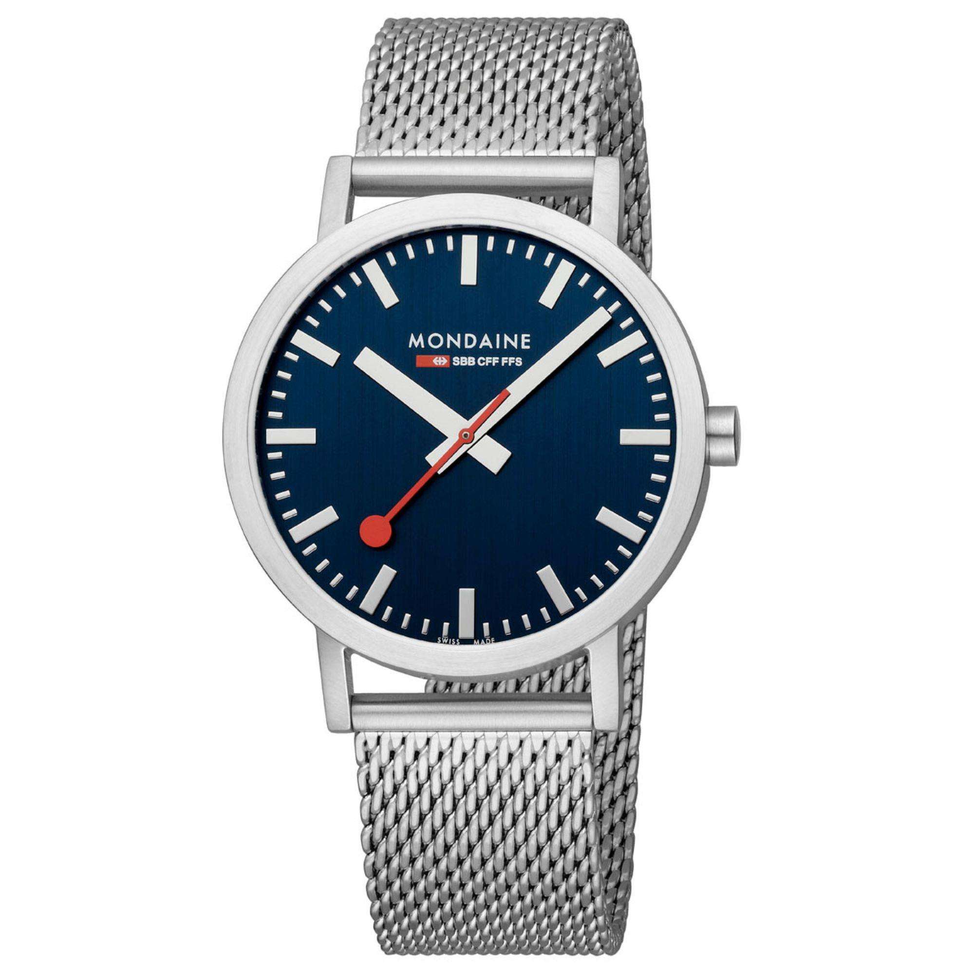 Mondaine Classic Blue Dial Steel Mesh Strap Watch A660.30360.40SBJ