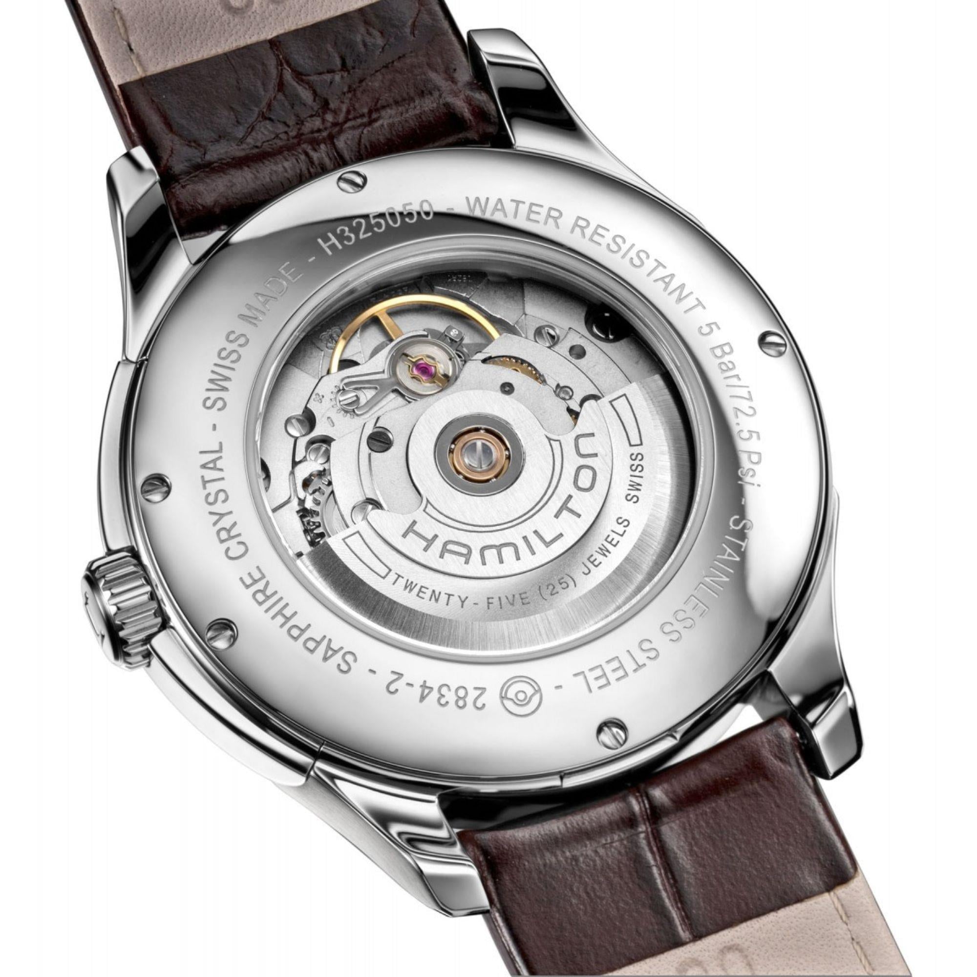 Hamilton Jazzmaster 40mm White Dial Leather Mens Automatic Watch H32505511