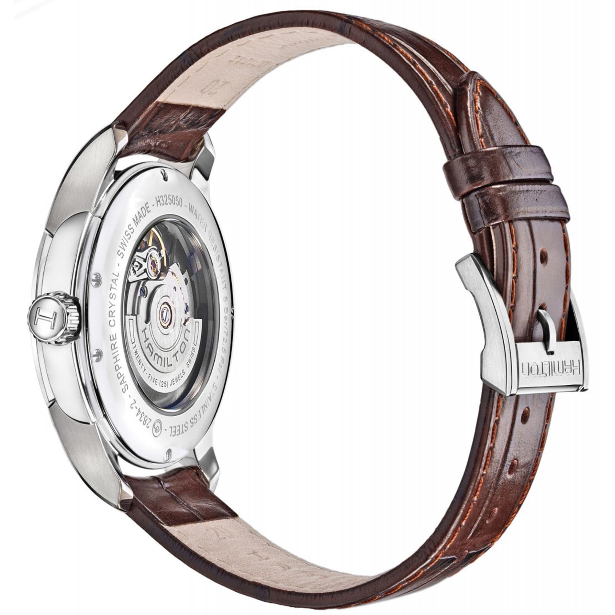Hamilton Jazzmaster 40mm White Dial Leather Mens Automatic Watch H32505511