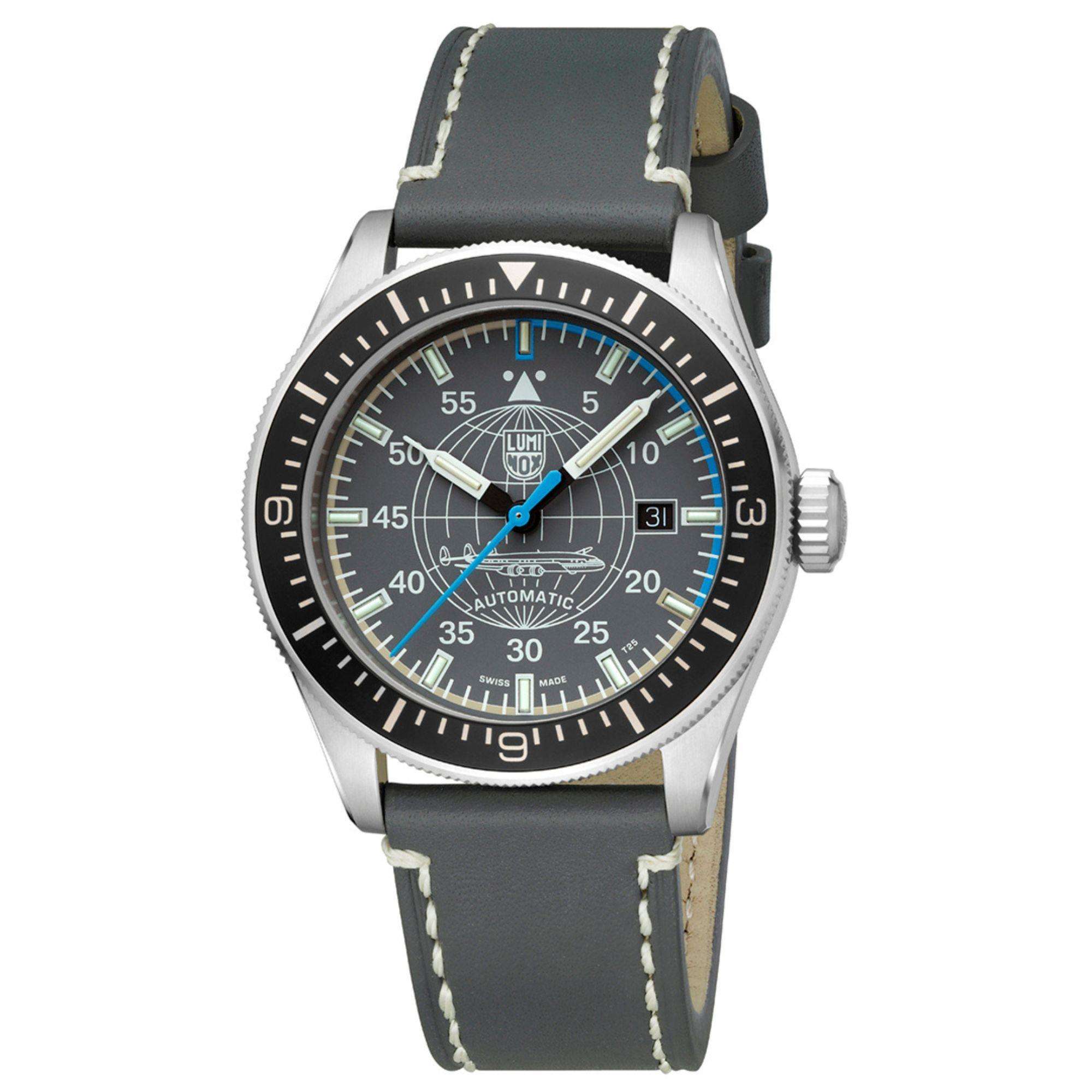 Luminox Air Constellation 42mm Grey Dial Leather Mens Automatic Watch XA.9602