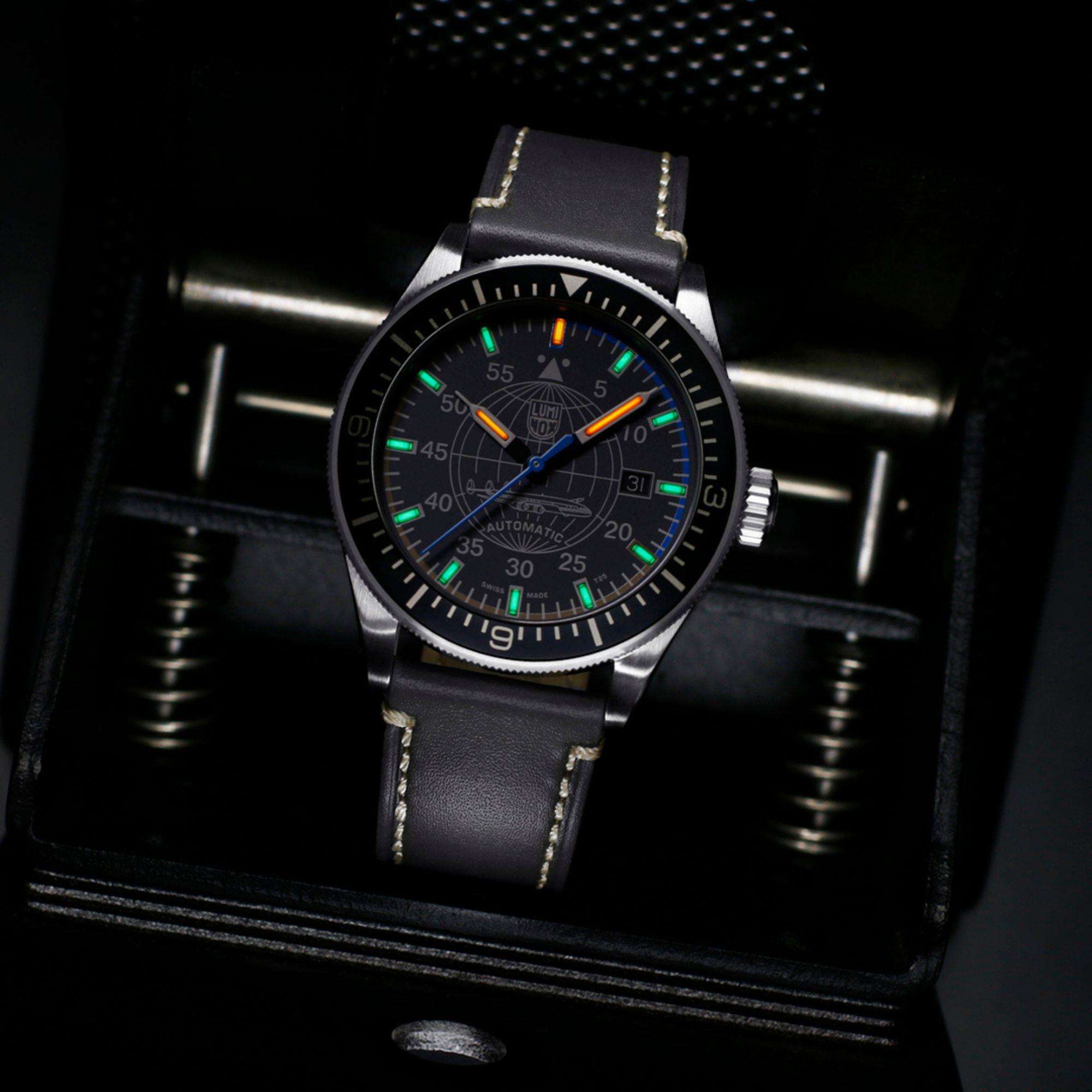Luminox Air Constellation 42mm Grey Dial Leather Mens Automatic Watch XA.9602
