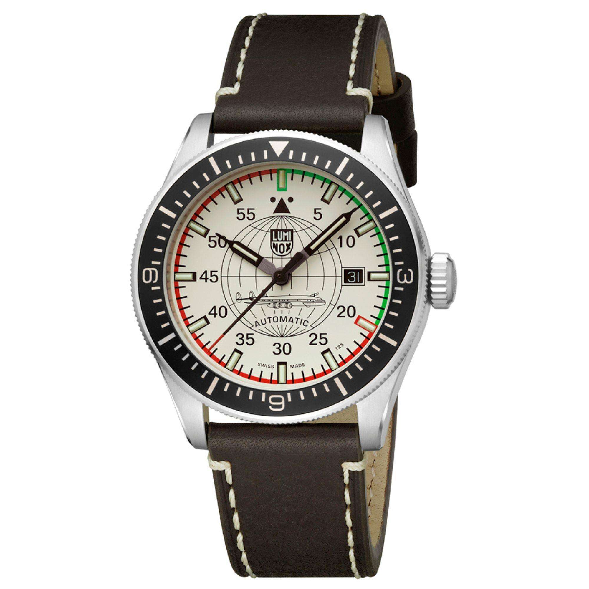 Luminox Constellation Creme Zifferblatt Braunes Lederarmband Herren Uhr XA.9607