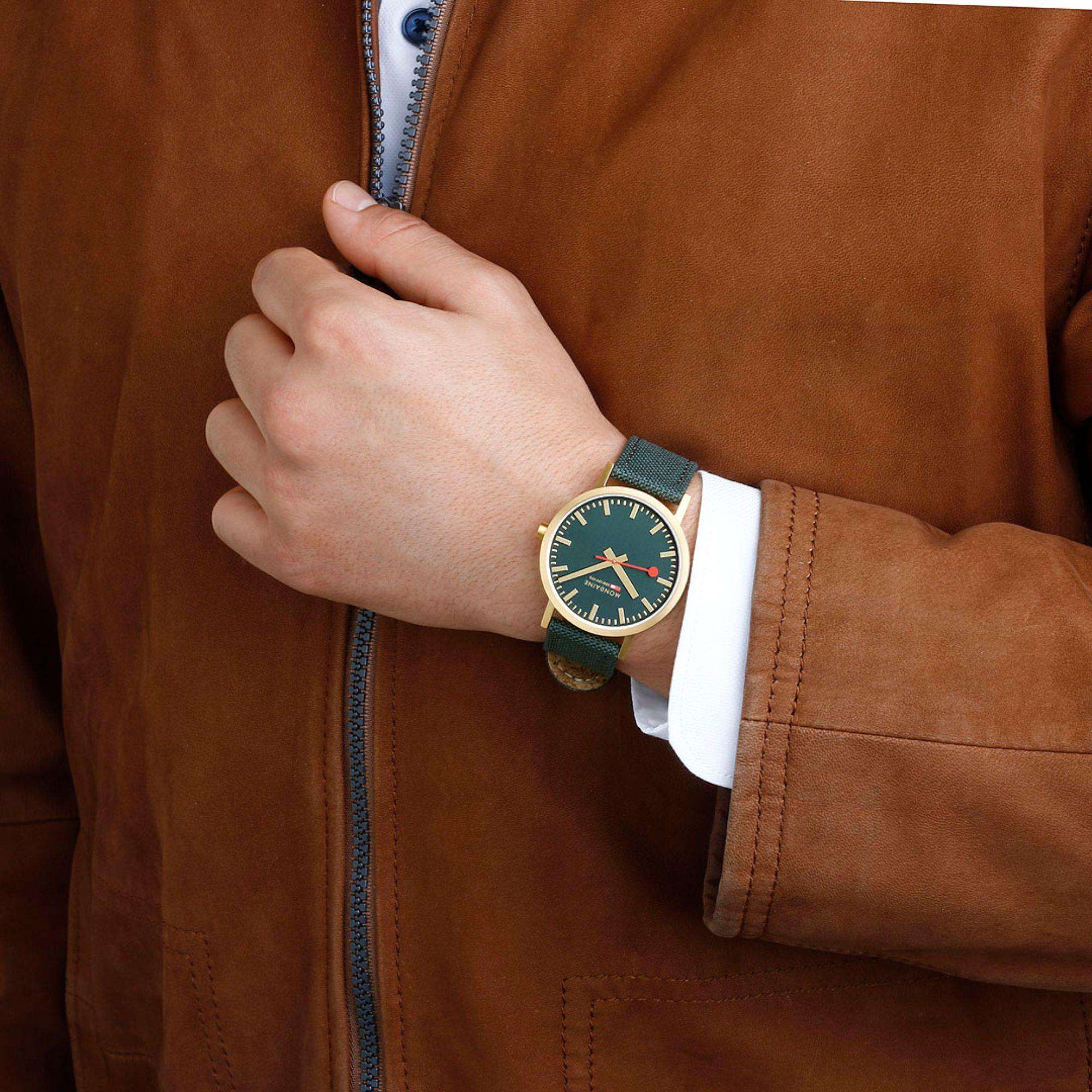 Mondaine Classic Green Dial Watch A660.30360.60SBS