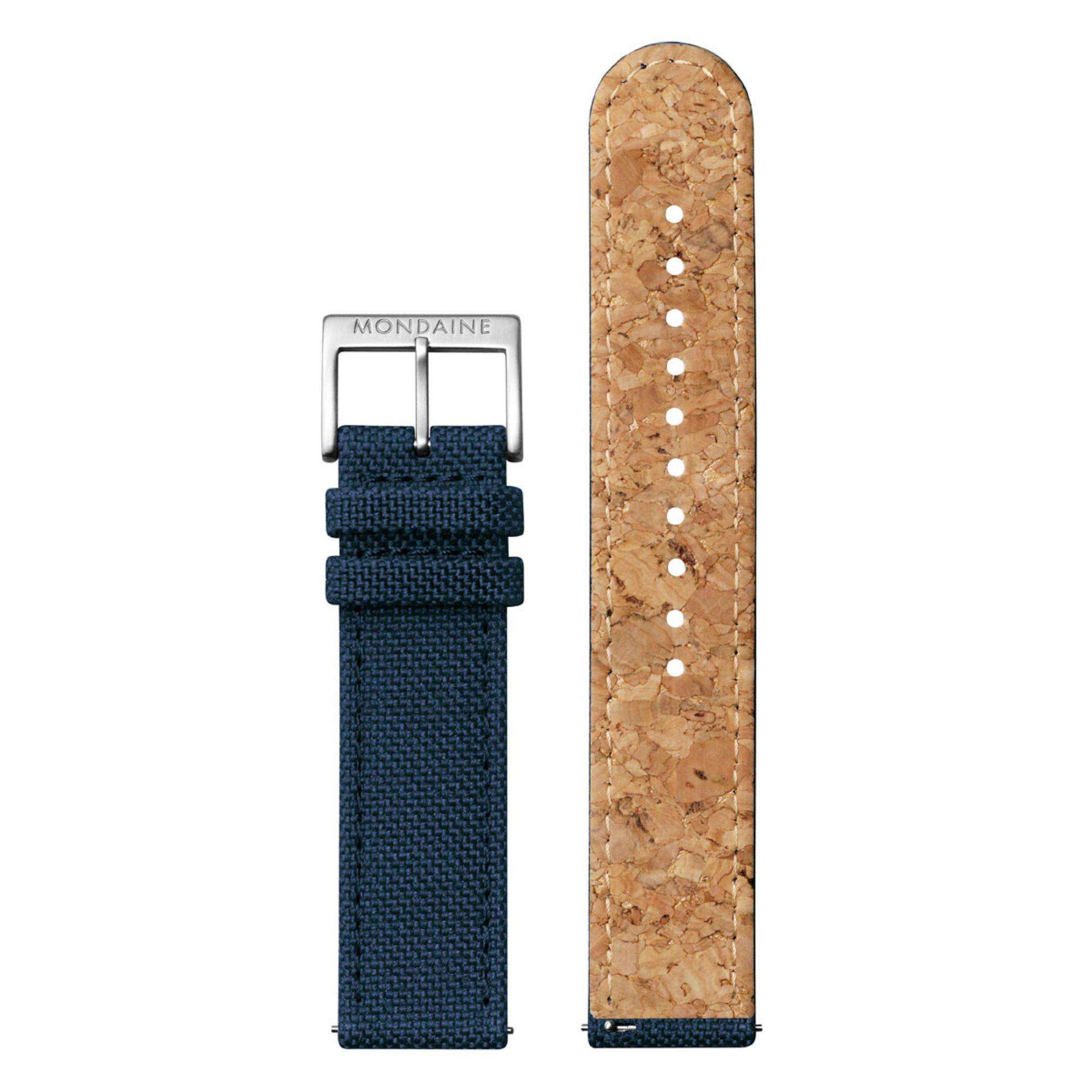Mondaine Classic 40mm Blue Dial Textile Quartz Watch A660.30360.40SBD