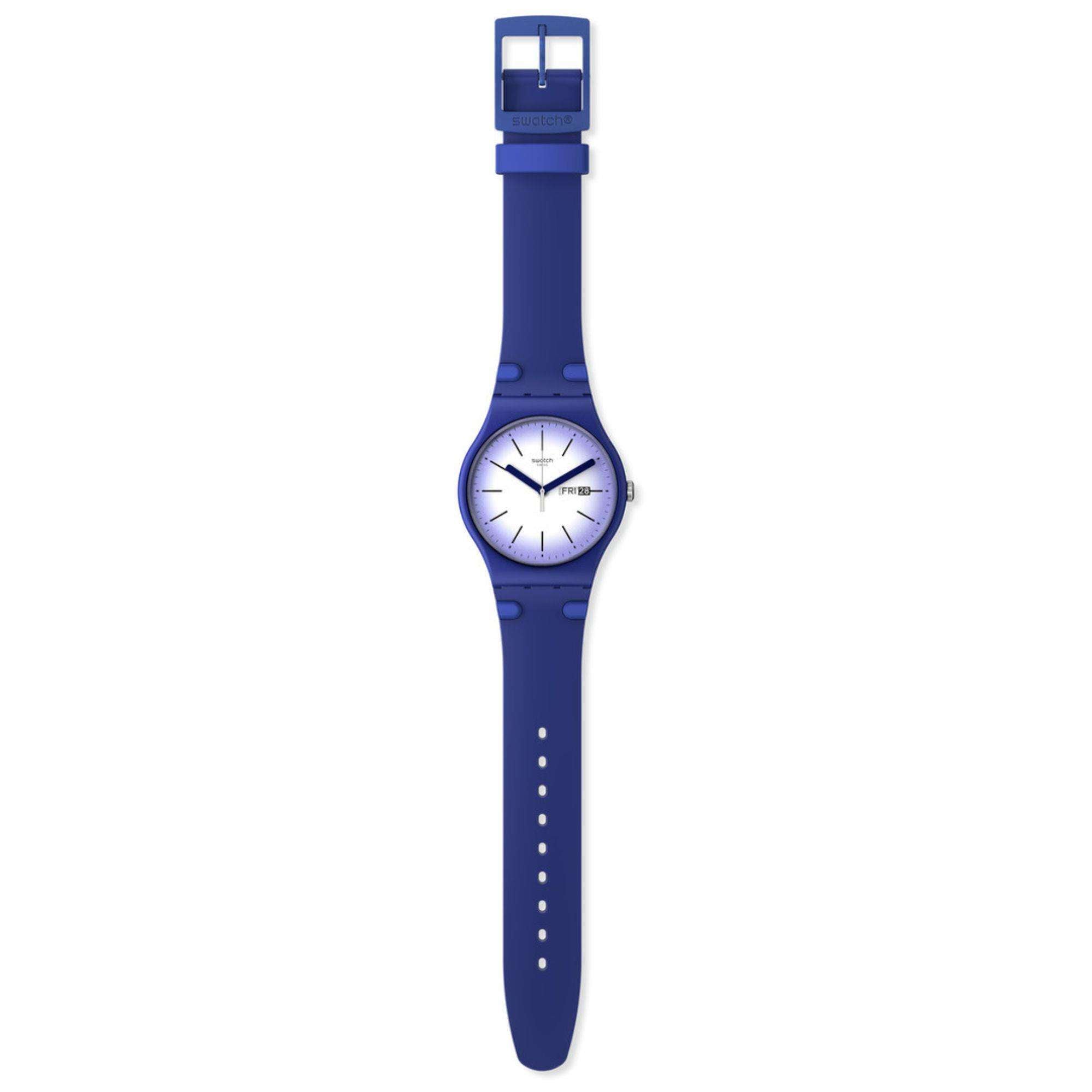 Swatch Violette Verbena New Gent Weißes Zifferblatt Lila Armband Uhr SUON716