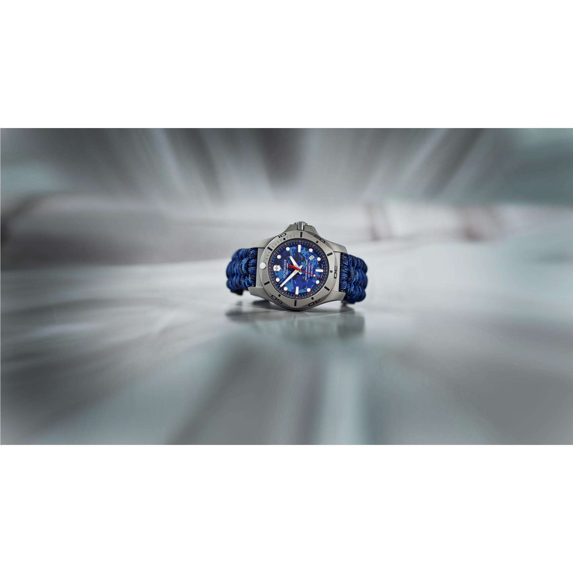 Victorinox I.N.O.X 45mm Blue Dial Camo Paracord Mens Quartz Watch 241813.2