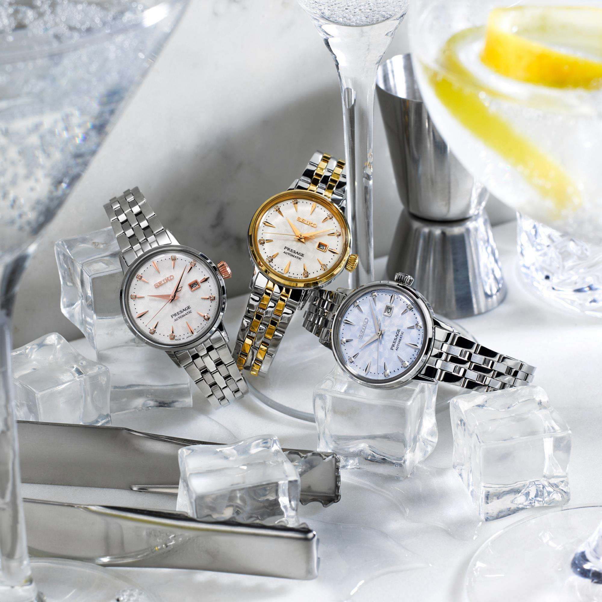 Seiko Presage Cocktail Time ‘Clover Club’ Diamond Twist Ladies Watch SRE009J1
