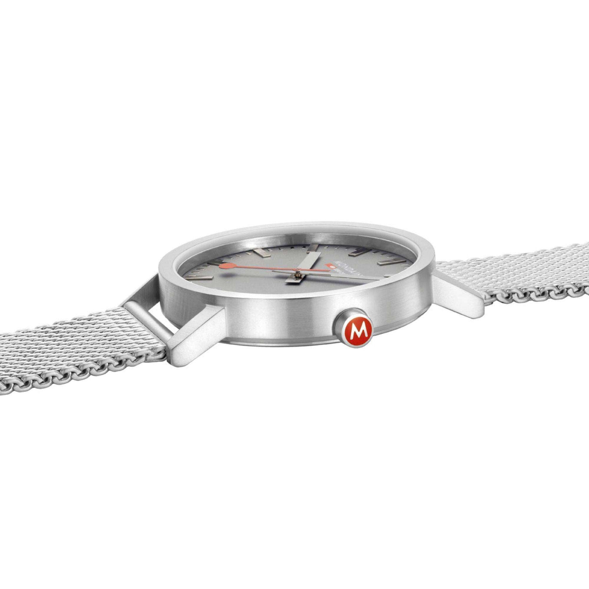 Mondaine Classic Grey Dial Steel Mesh Bracelet Watch A660.30360.80SBJ