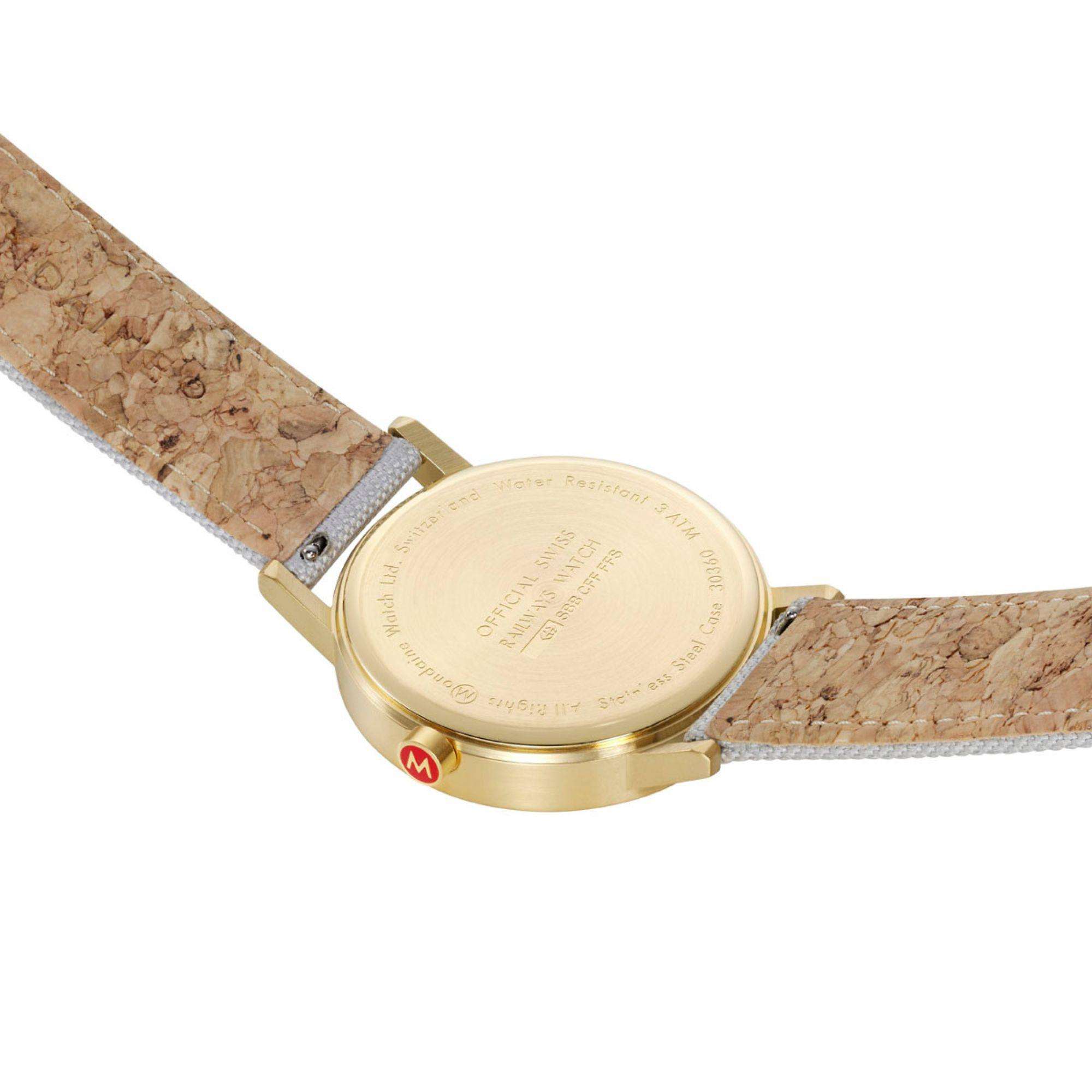 Mondaine Classic 40mm Grey Dial Textile Quartz Watch A660.30360.80SBU