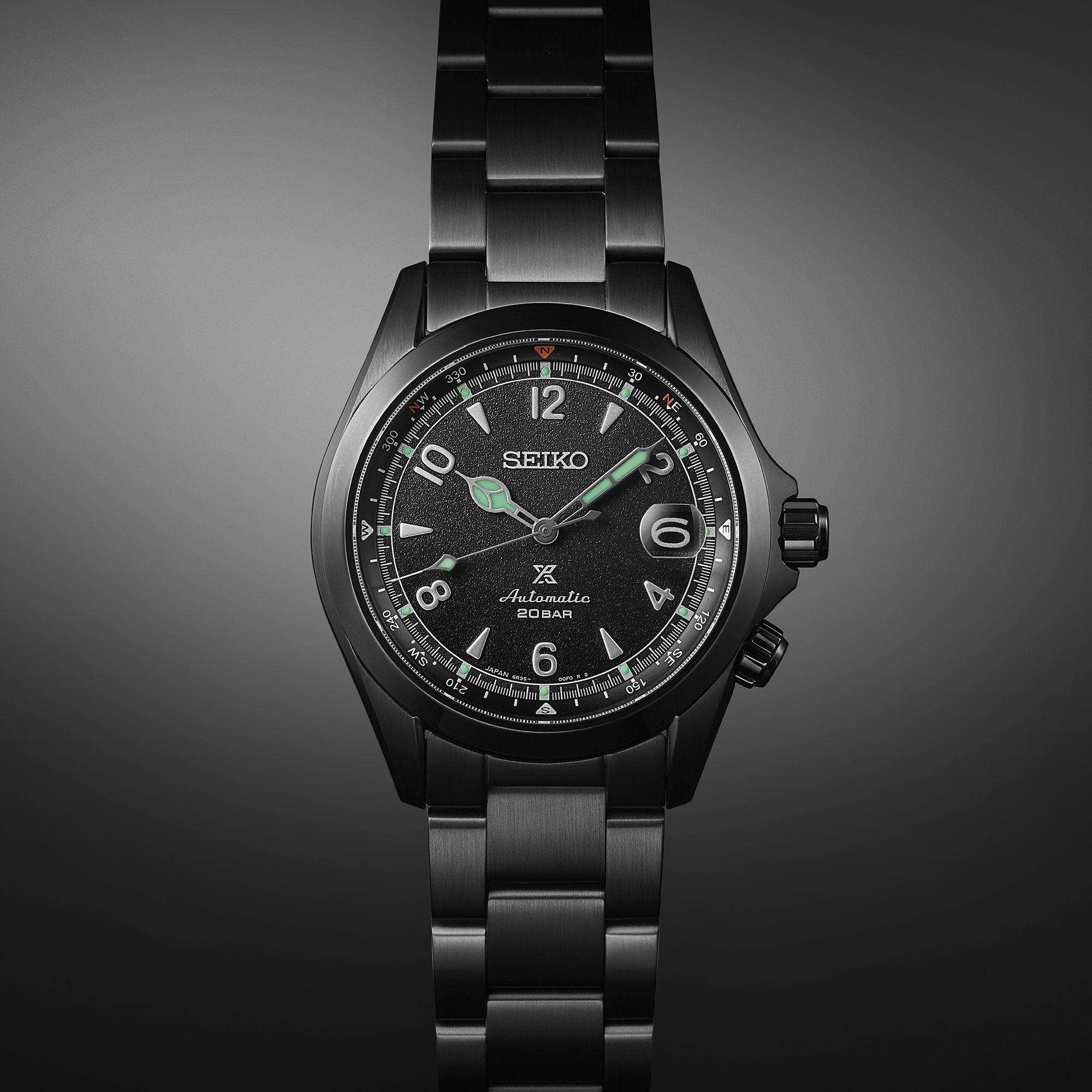 Seiko Prospex Black Series Night Alpinist Limited Edition Black Dial PVD Men's Watch SPB337J1