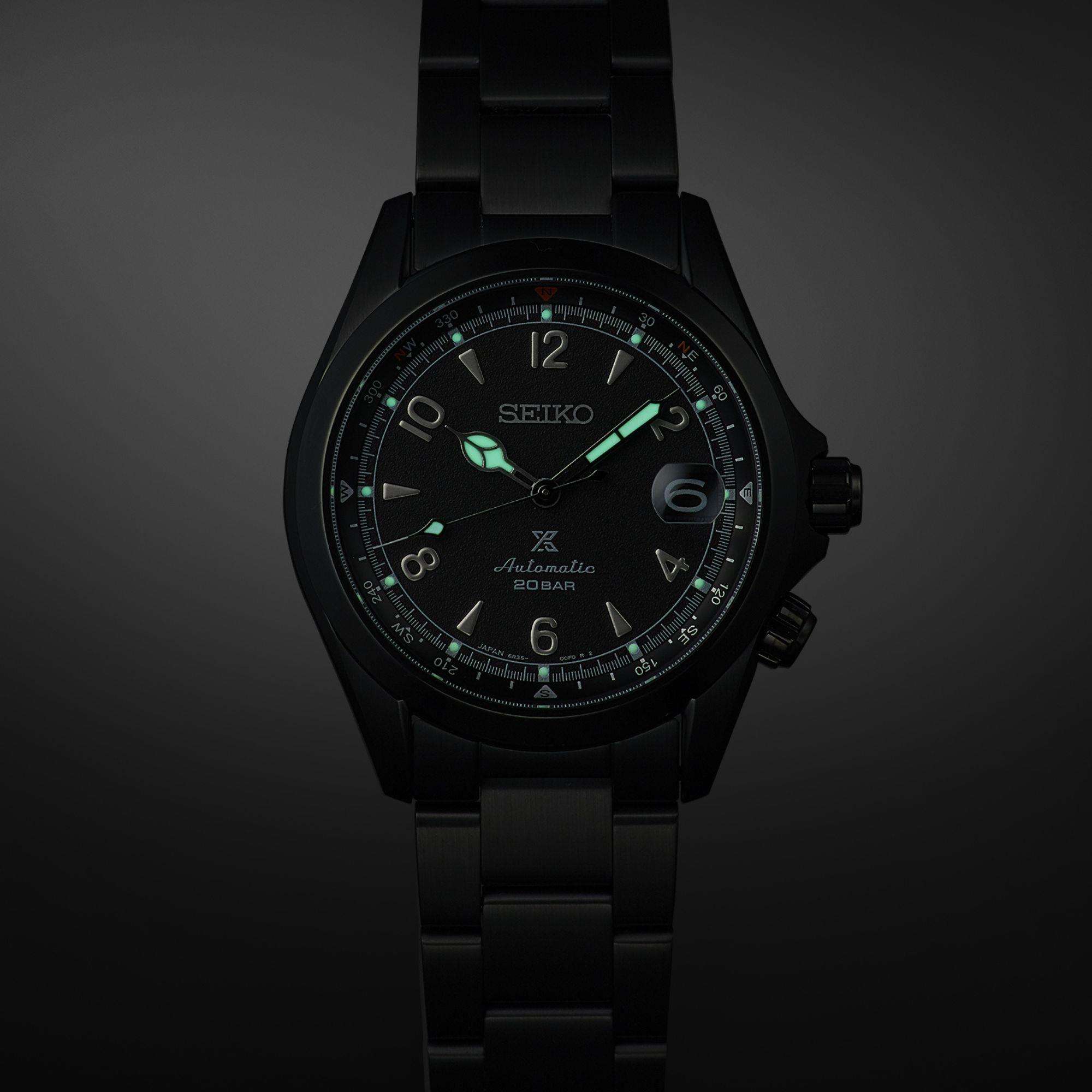 Seiko Prospex Black Series Night Alpinist Limited Edition Black Dial PVD Men's Watch SPB337J1