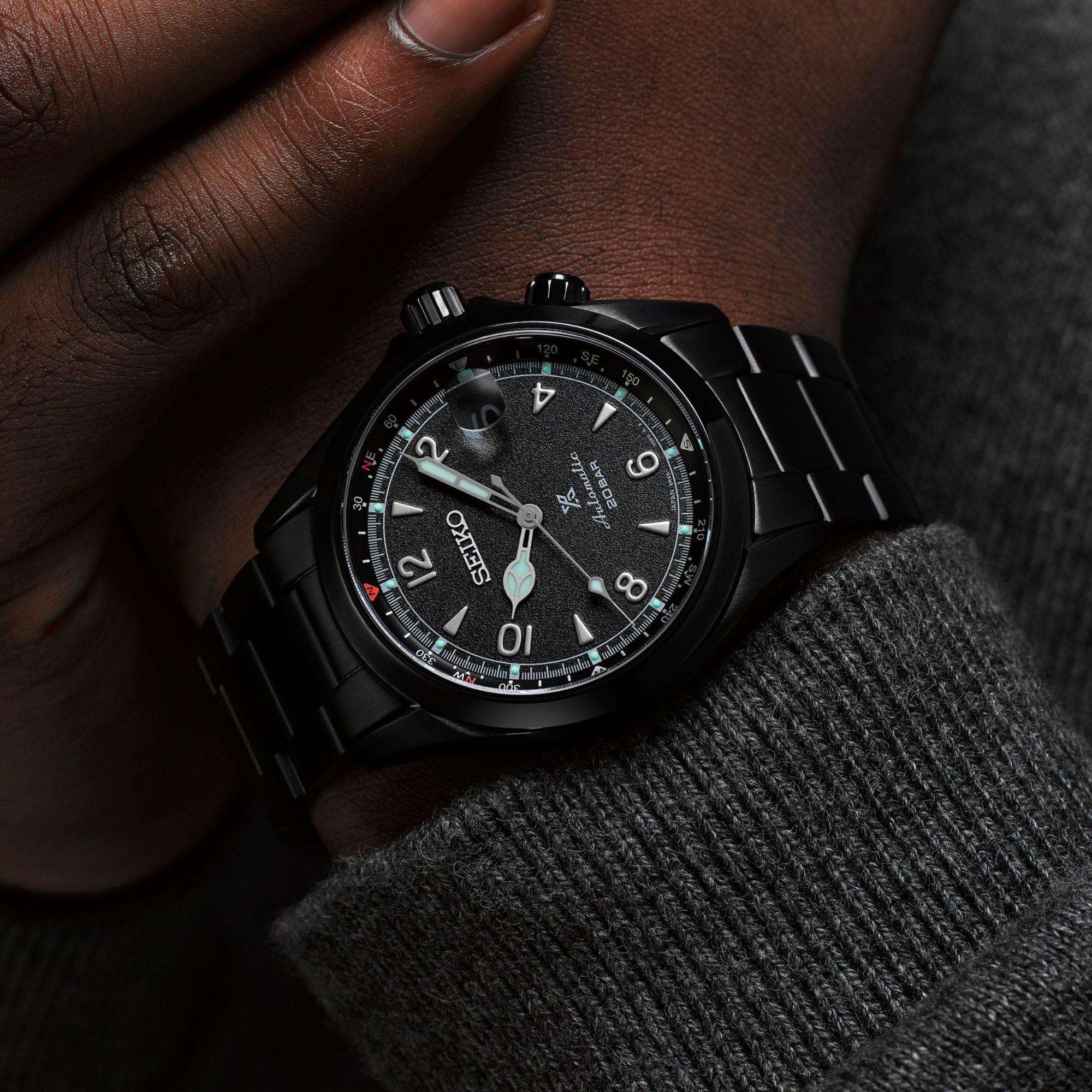 Seiko Prospex Black Series Night Alpinist Limited Edition Black Dial PVD Men's Watch SPB337J1