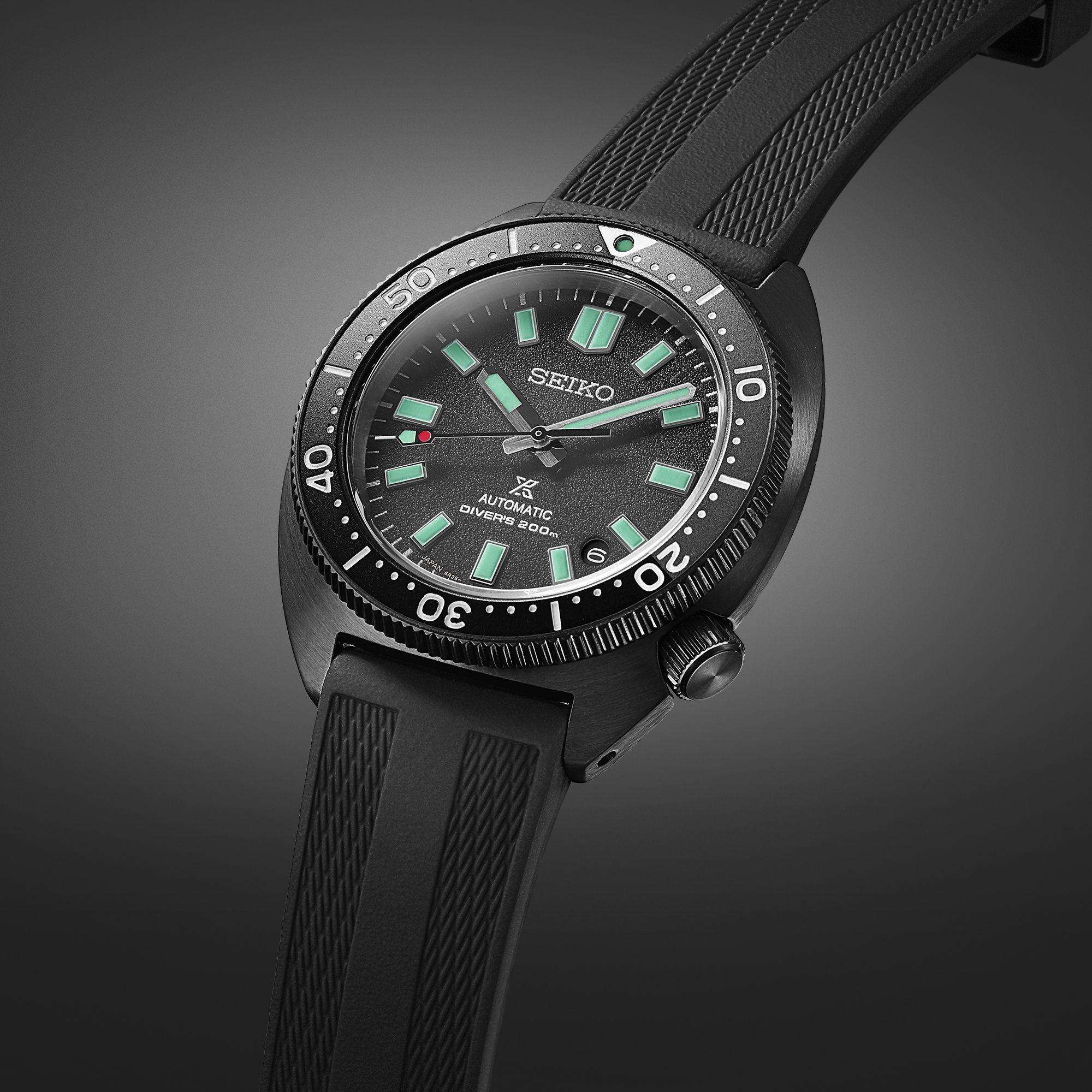 Seiko Prospex Black Series Night Turtle Automatik Schwarzes PVD Herren Uhr SPB335J1
