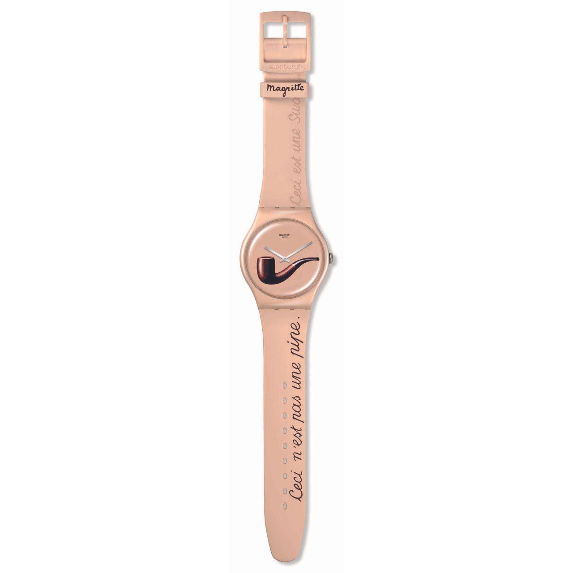Swatch Art Journey La Trahison Des Images By Rene Magritte Silicon Strap Unisex Watch SO29Z124 - WatchNation