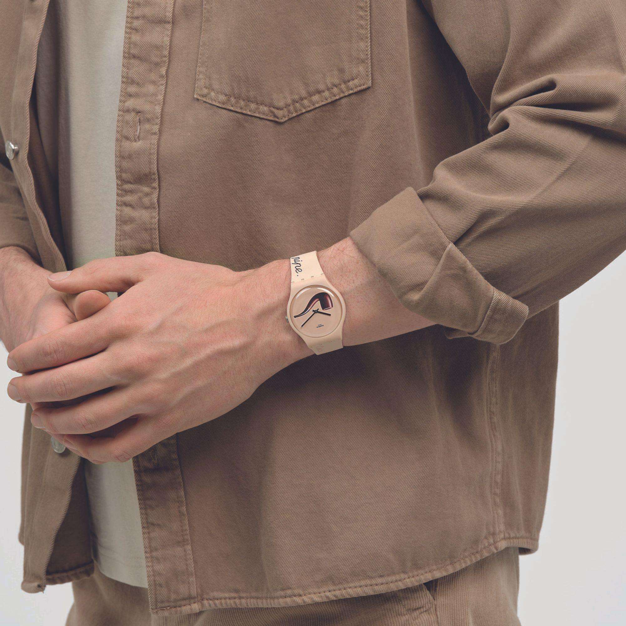 Swatch Art Journey La Trahison Des Images By Rene Magritte Silicon Strap Unisex Watch SO29Z124 - WatchNation