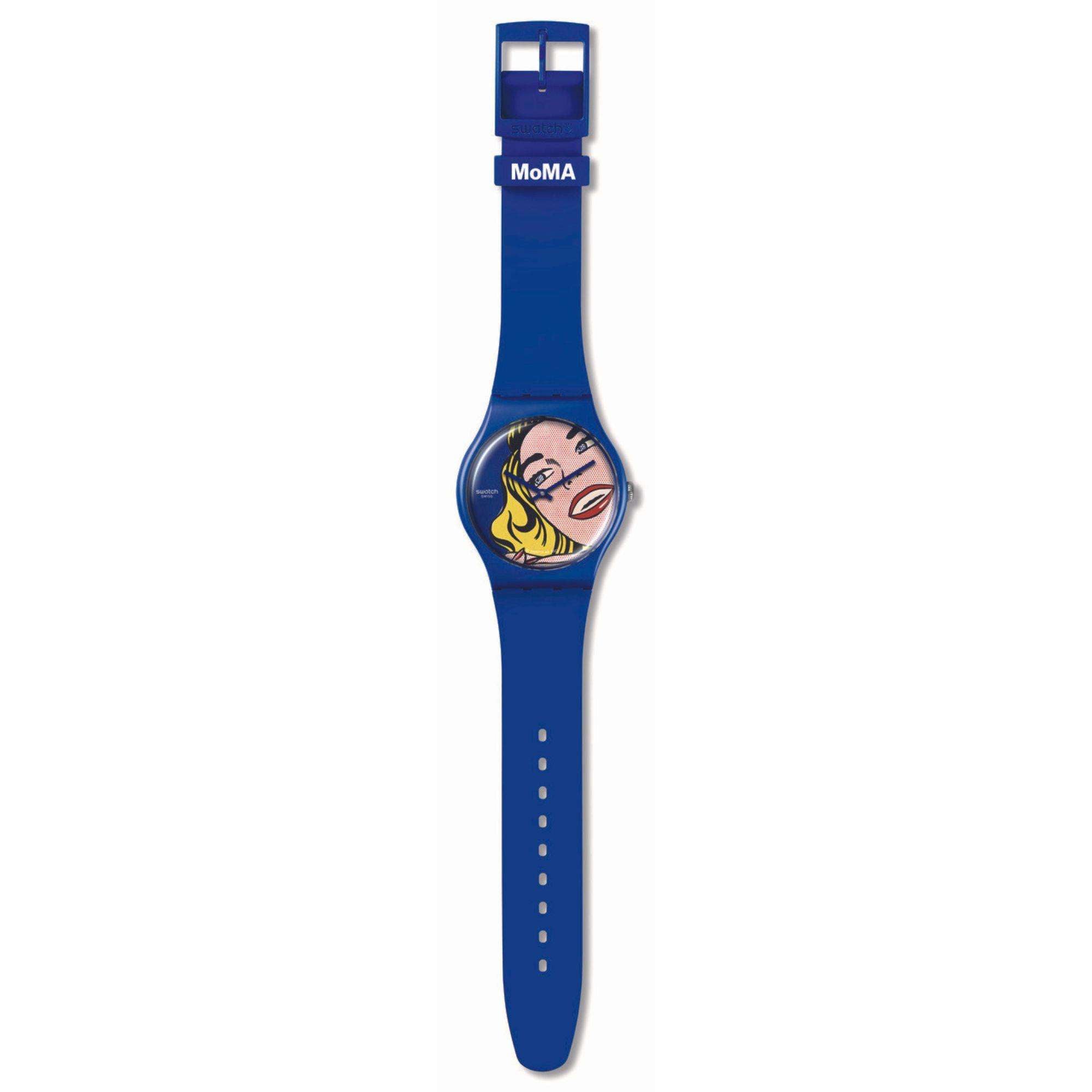 Swatch Art Journey Girl von Roy Lichtenstein Uhr mit blauem Silikonarmband SUOZ352