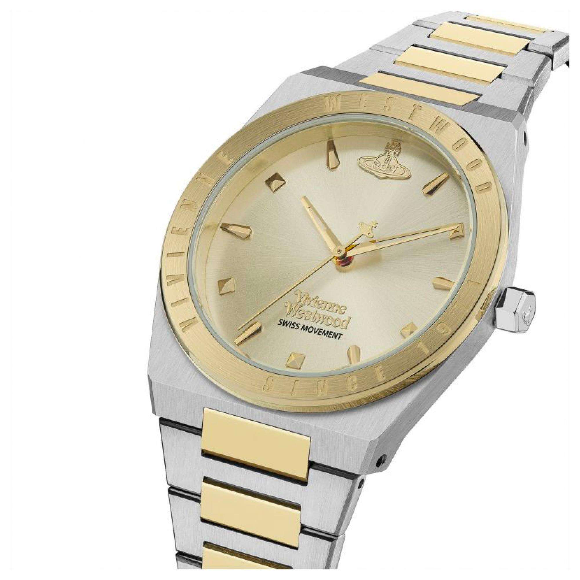 Vivienne Westwood Charterhouse Champagner Zifferblatt Zweifarbig Edelstahlarmband Damen Uhr VV244CPSG