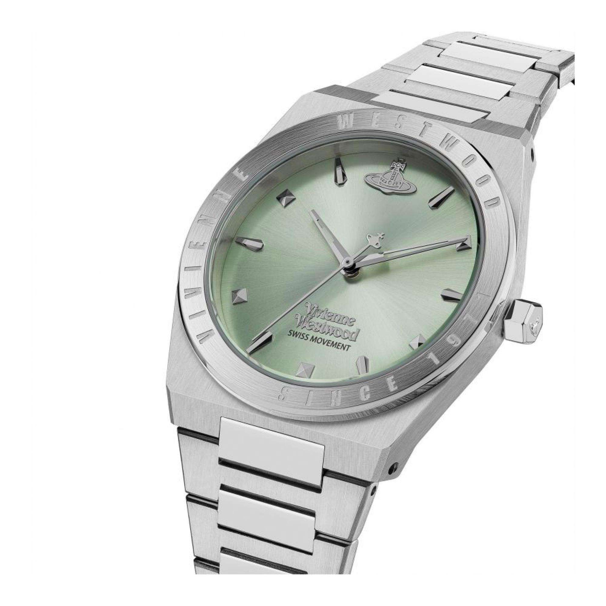 Vivienne Westwood Charterhouse Grünes Zifferblatt Stahlarmband Damen Uhr VV244PGRSL