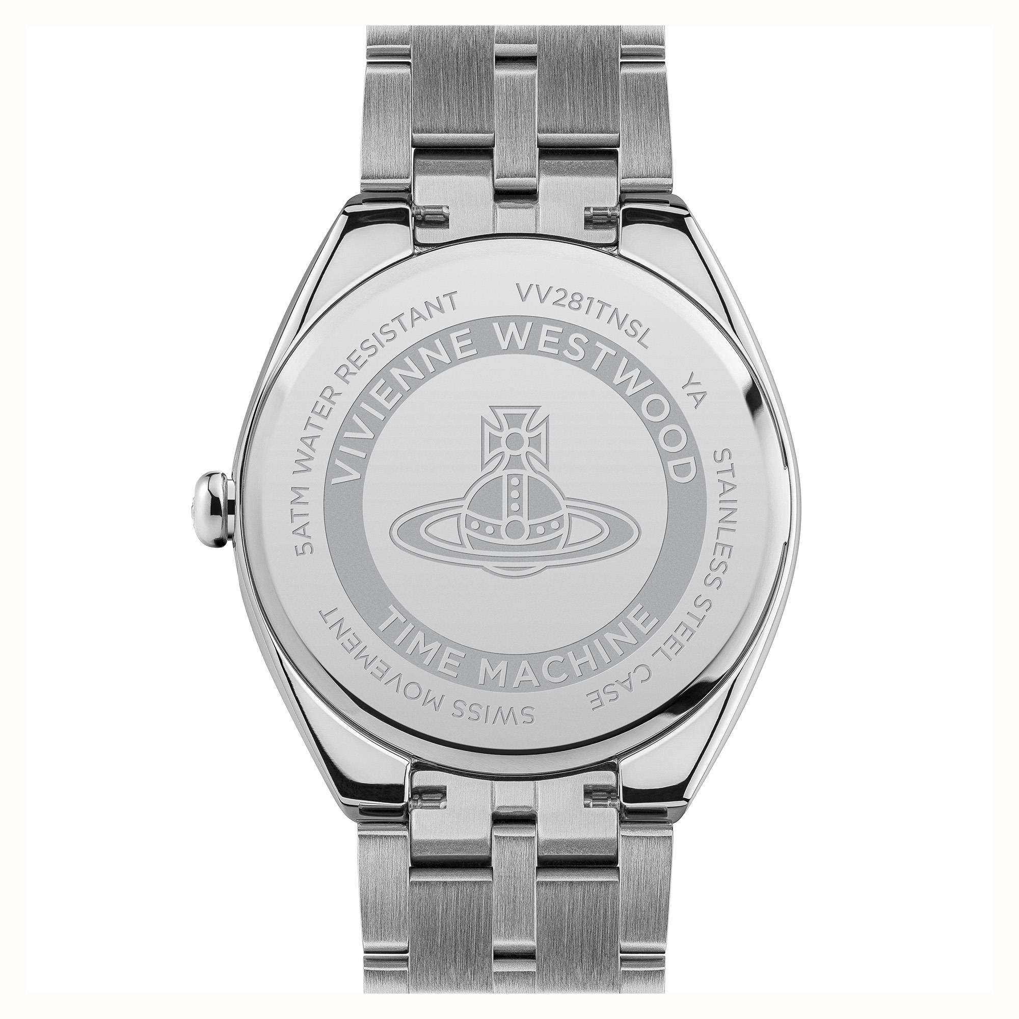 Vivienne Westwood The Mews Orange Dial Stainless Steel Bracelet Ladies Watch VV281TNSL