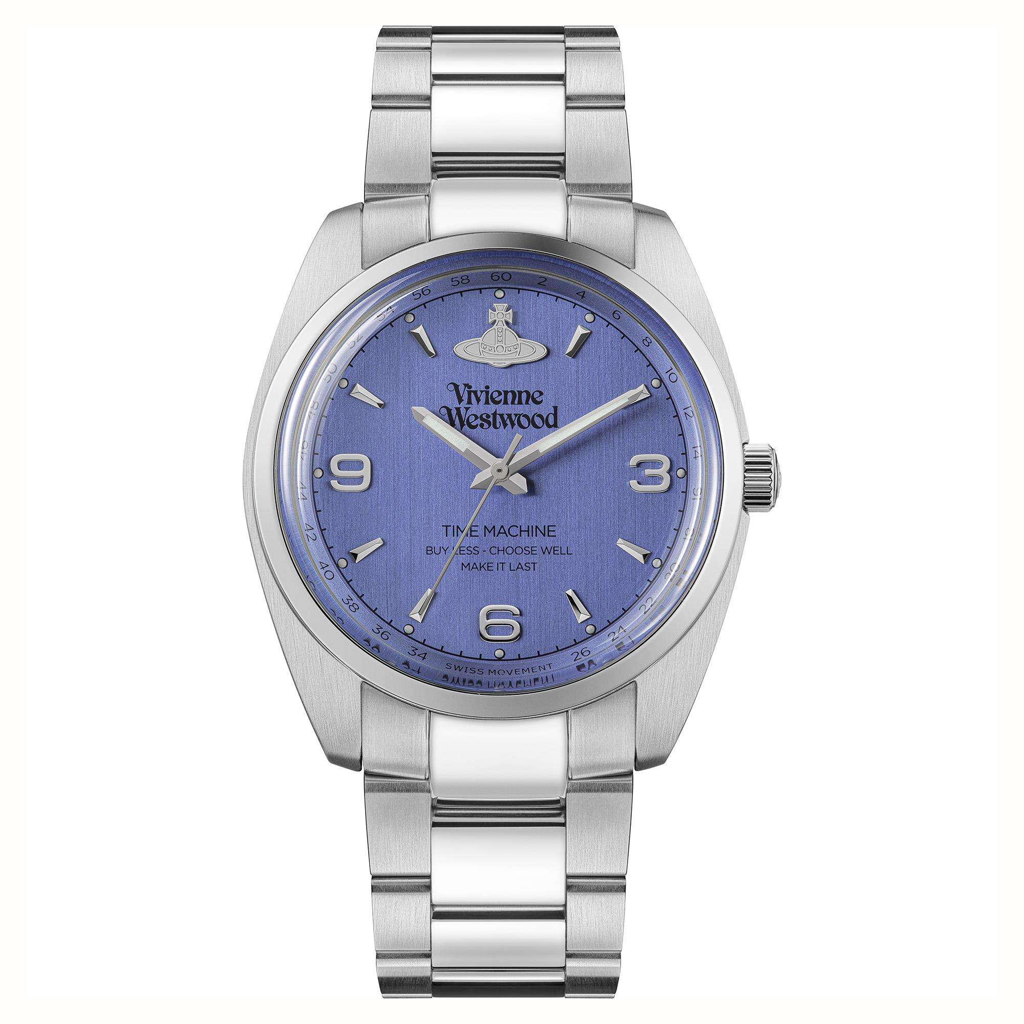 Vivienne Westwood Pennington Blaues Zifferblatt Stahlarmbanduhr VV274MBLSL