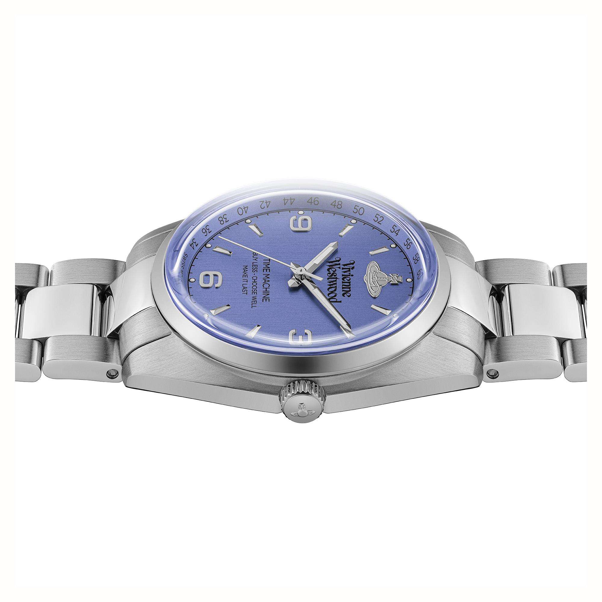 Vivienne Westwood Pennington Blaues Zifferblatt Stahlarmbanduhr VV274MBLSL
