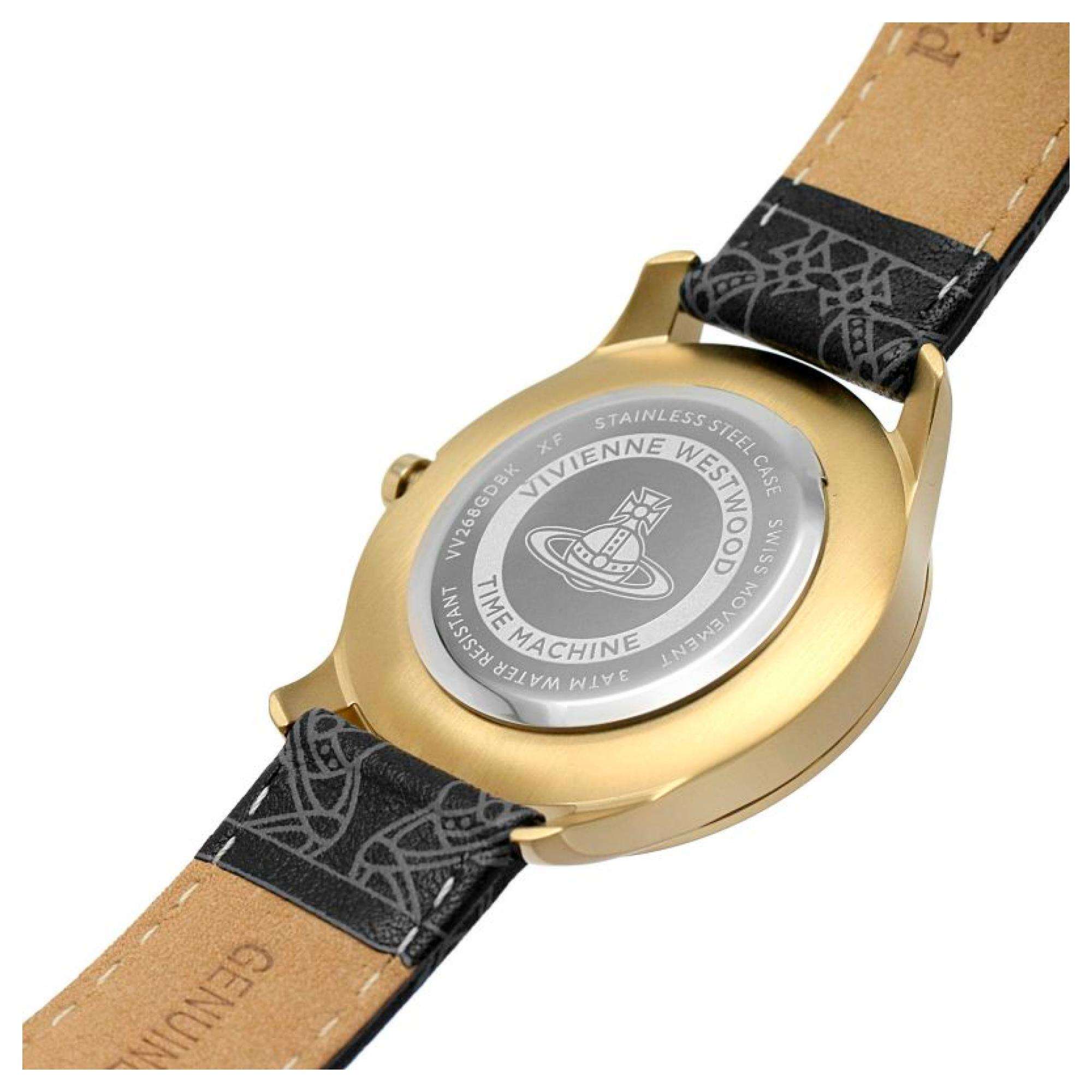 Vivienne Westwood Berkeley Schwarzes Zifferblatt Lederarmband Damenuhr VV268GDBK