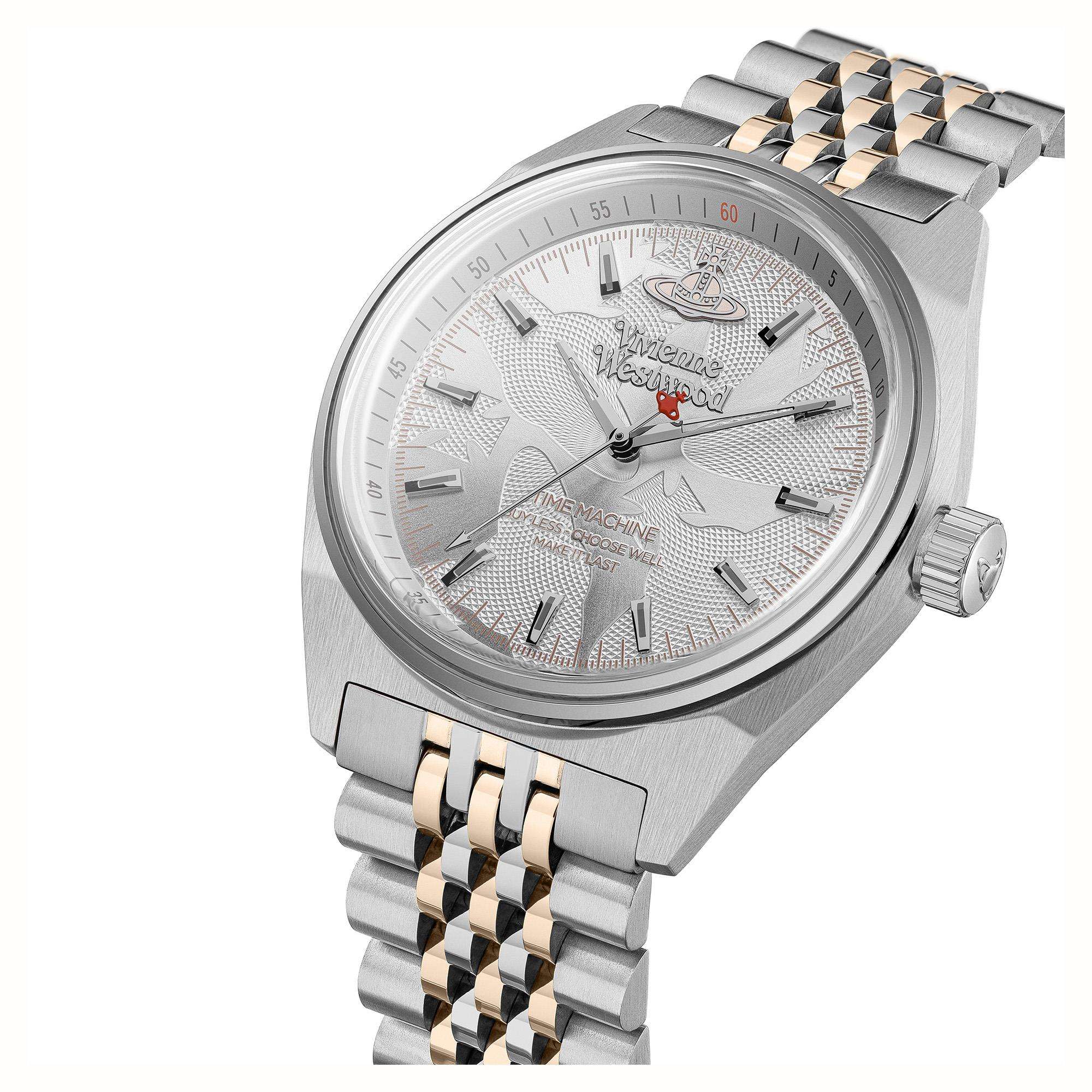 Vivienne Westwood Lady Sydenham Silbernes Zifferblatt Zweifarbiges Edelstahlarmband Damenuhr VV251WSSR