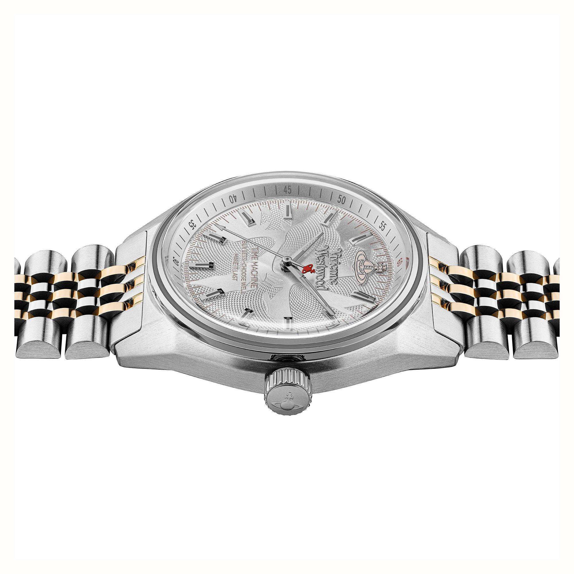 Vivienne Westwood Lady Sydenham Silbernes Zifferblatt Zweifarbiges Edelstahlarmband Damenuhr VV251WSSR