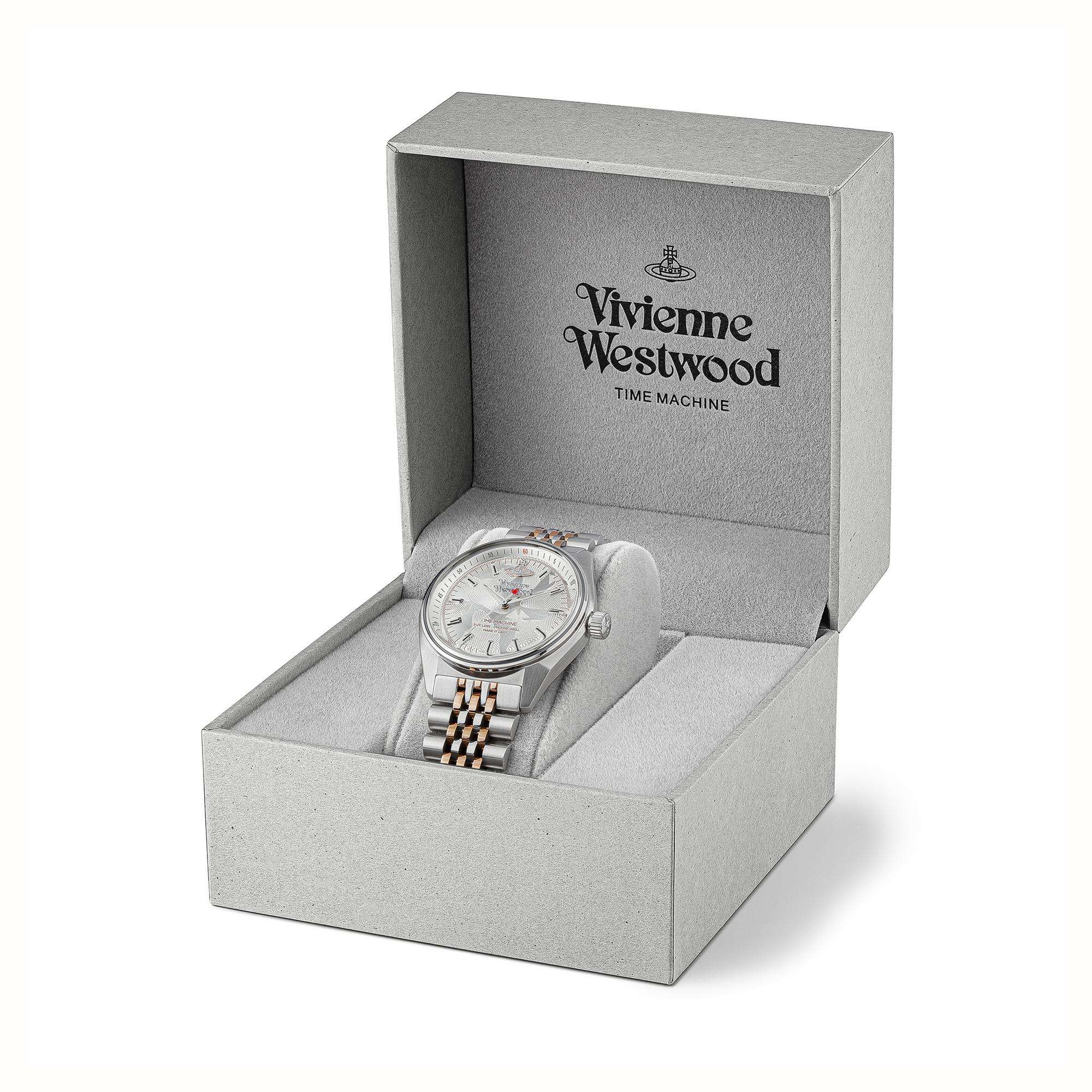 Vivienne Westwood Lady Sydenham Silbernes Zifferblatt Zweifarbiges Edelstahlarmband Damenuhr VV251WSSR