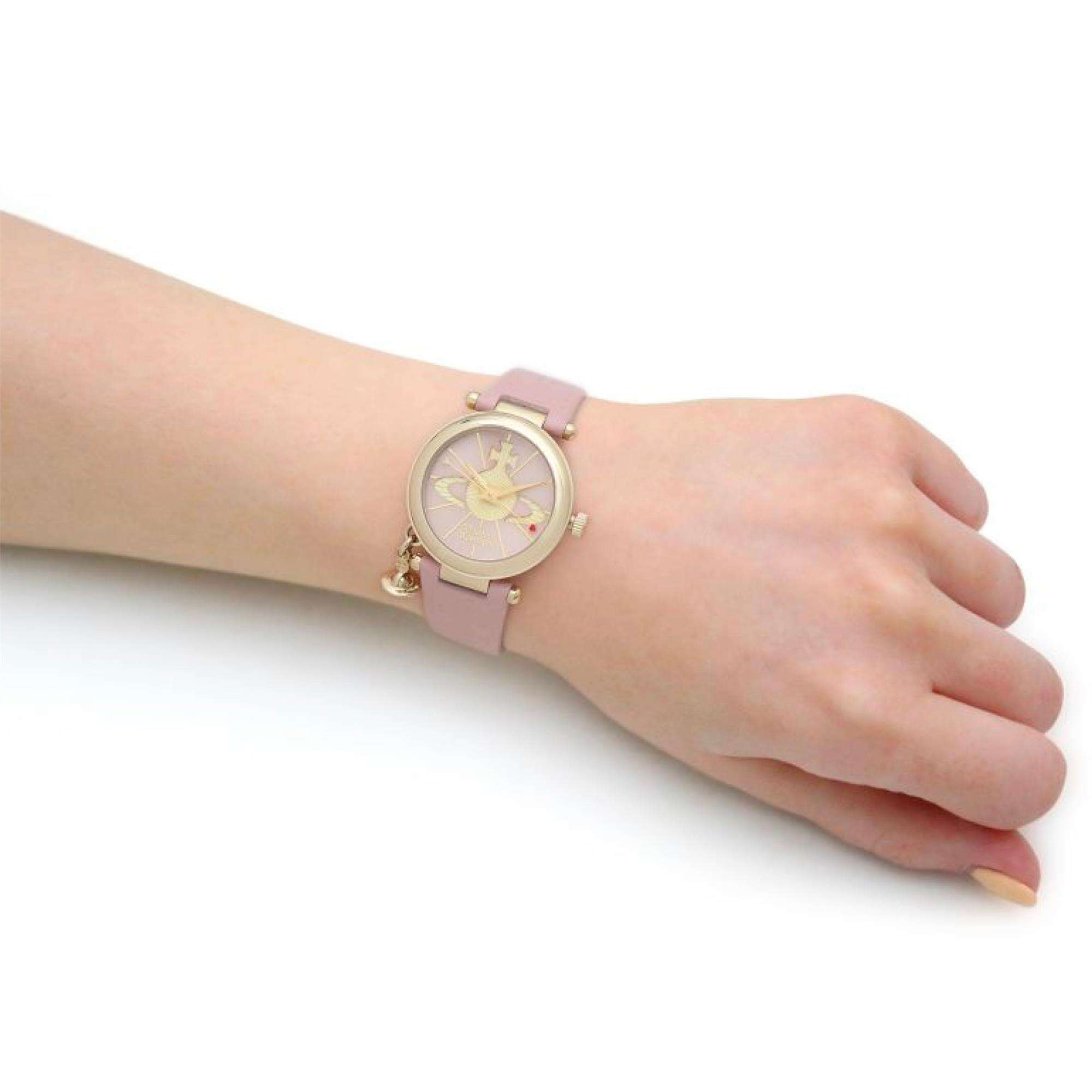 Vivienne Westwood VV006PKPK Orb II Leather Strap Women's Watch