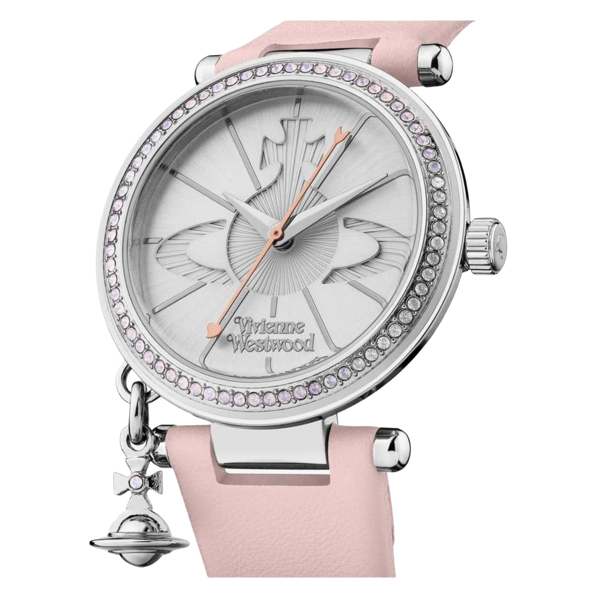 Vivienne Westwood Orb Quartz Silver Dial Leather Strap Ladies Watch VV006SLPK