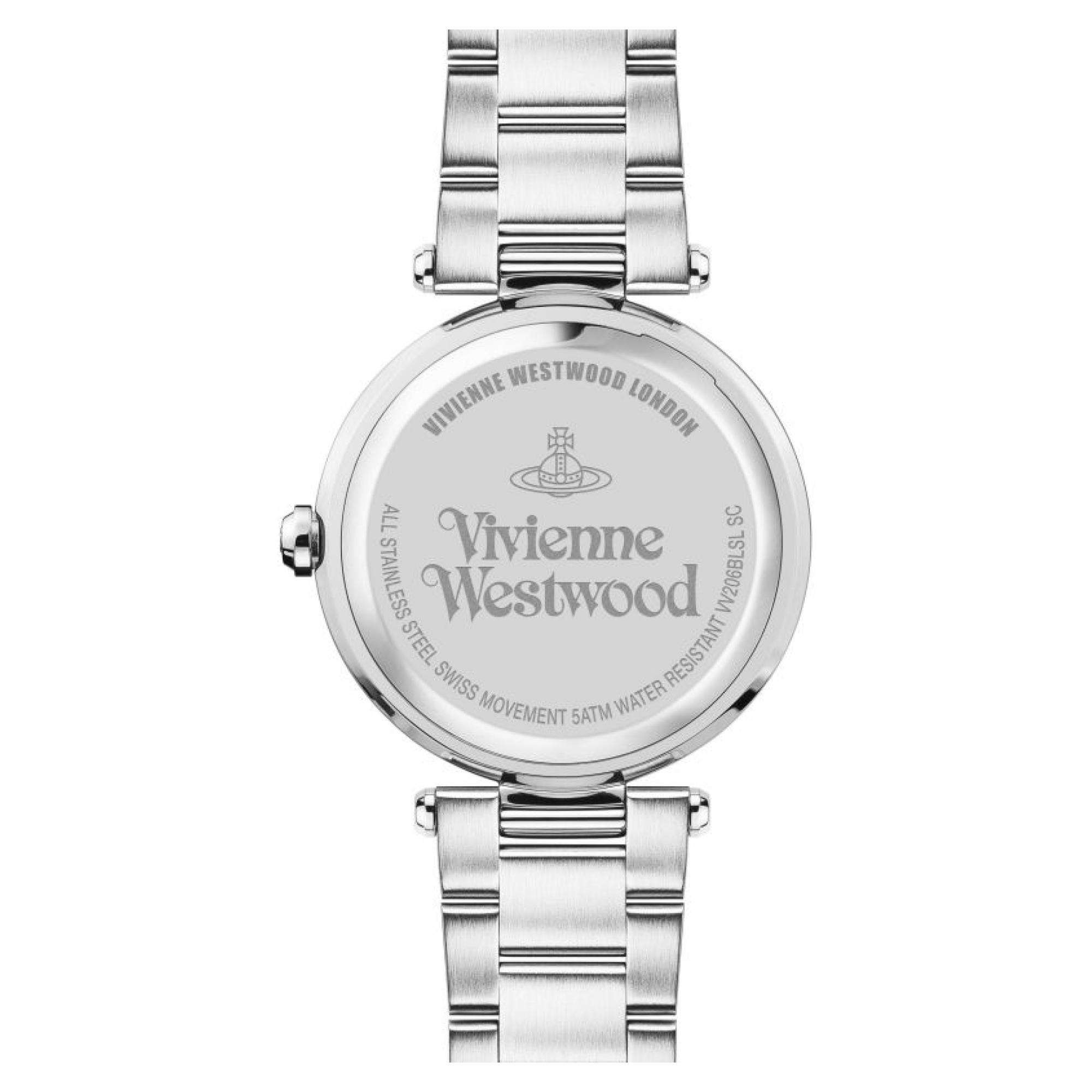 Vivienne Westwood Montagu Quarz Blaues Perlmuttzifferblatt Stahlarmband Damenuhr VV206BLSL