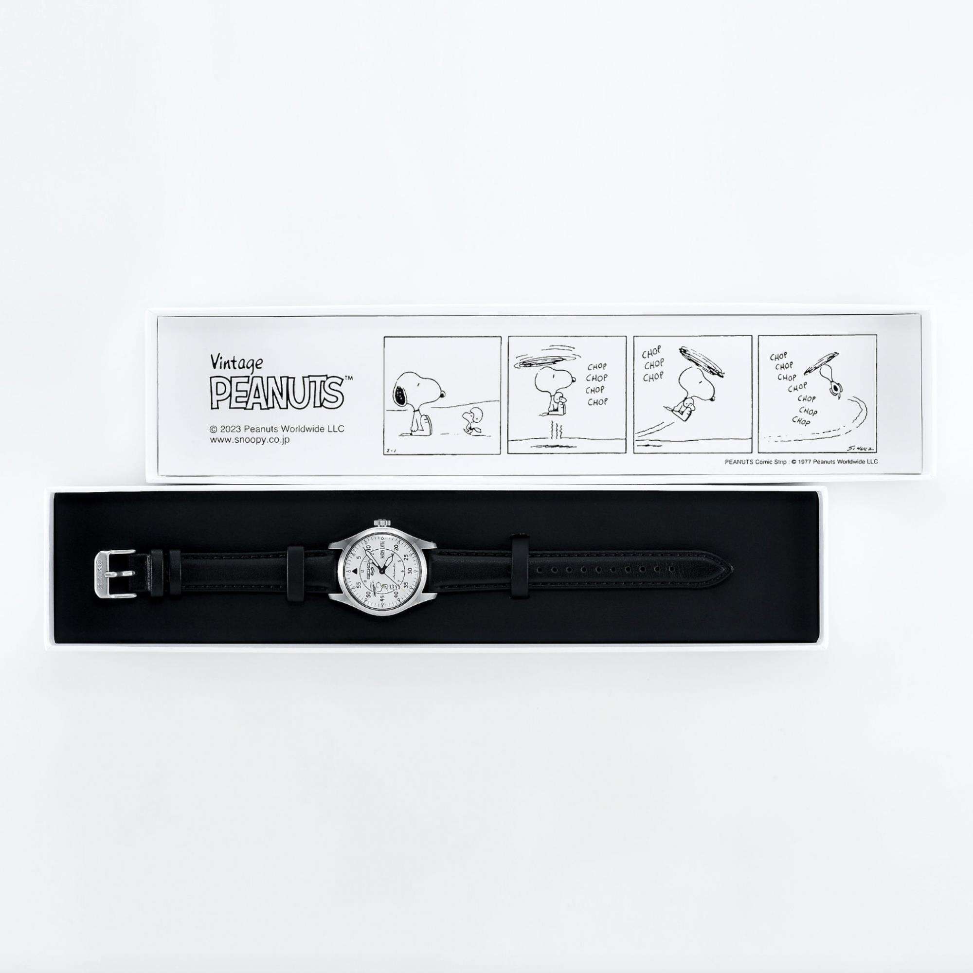 Seiko 5 Sports X Peanuts Fallschirm Limited Edition Automatik Weißes Zifferblatt Uhr SRPK27K1