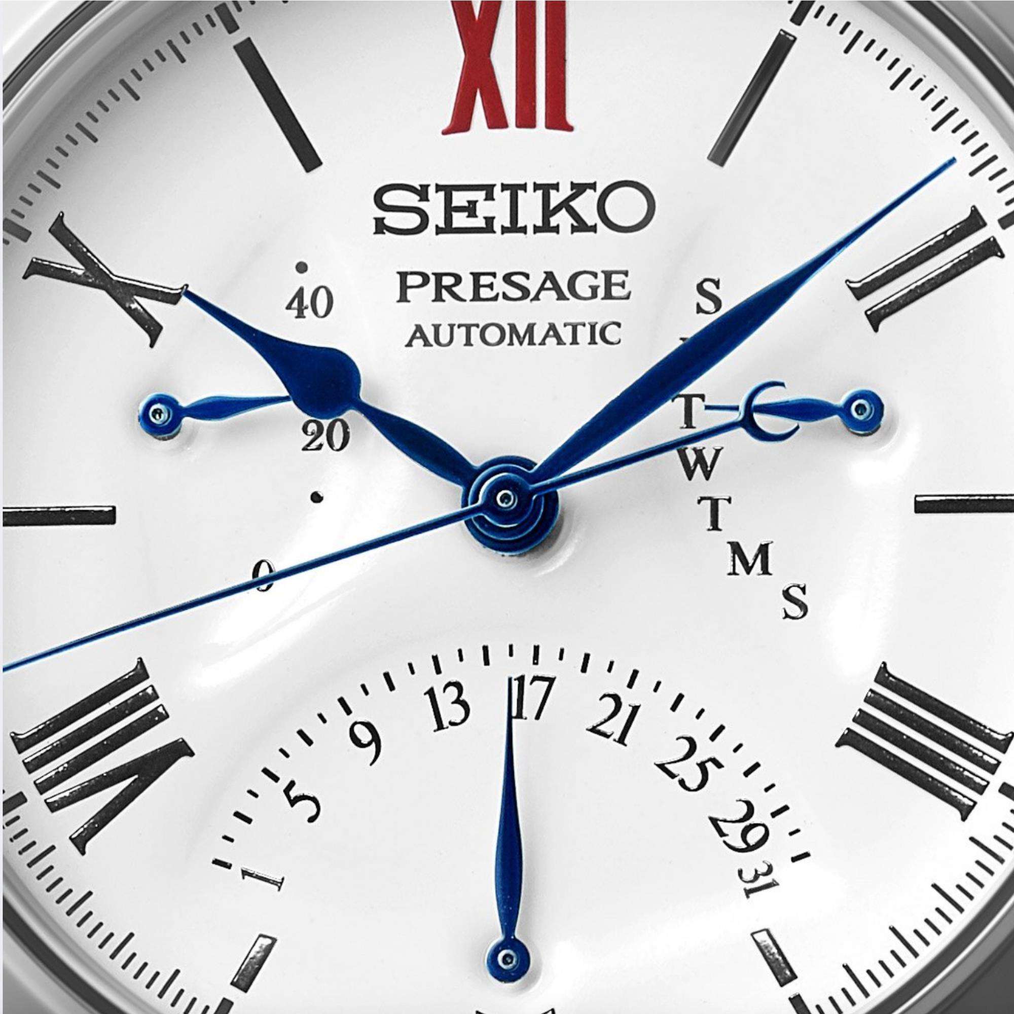 Seiko Presage "Laurel Enamel" 110. Jubiläums-Limited Edition Automatik Weißes Zifferblatt Herren Uhr SPB393J1