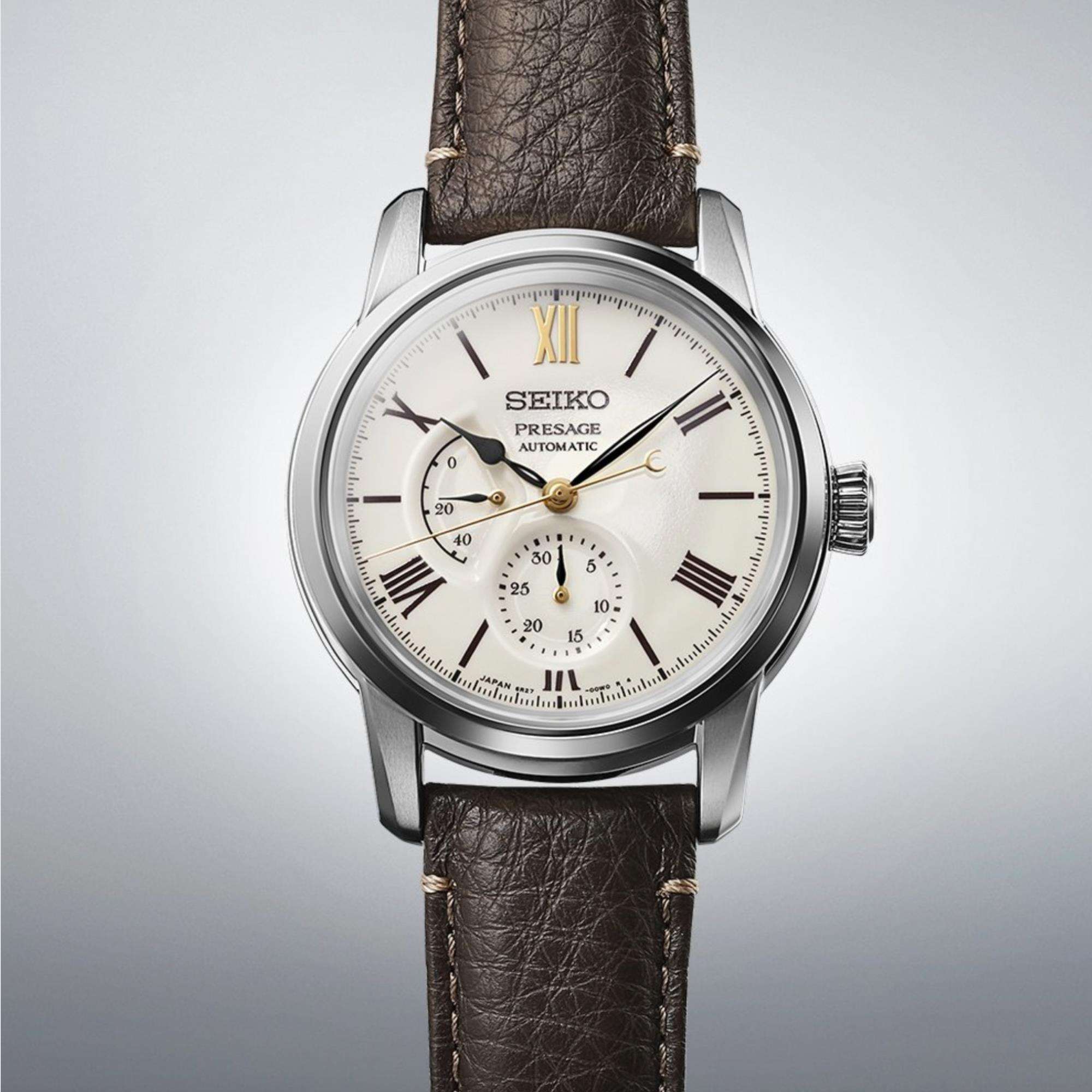 Seiko Presage "Laurel Arita Porzellan" 110. Jubiläums-Limited Edition Automatik Weißes Zifferblatt Herren Uhr SPB397J1